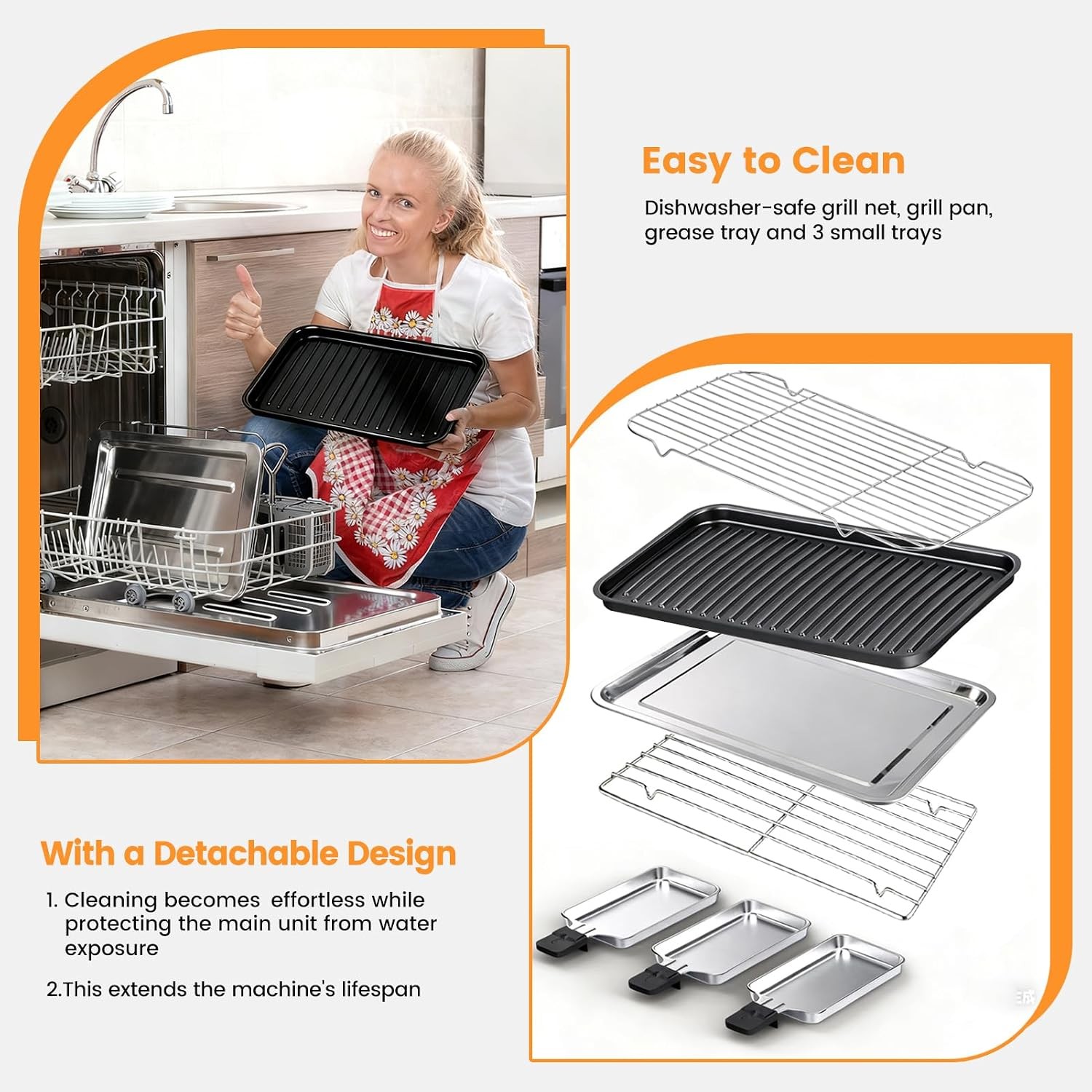 Electric Indoor Grill 1700W – 2 in 1 Smokeless Indoor Grill Pan for Kitchen