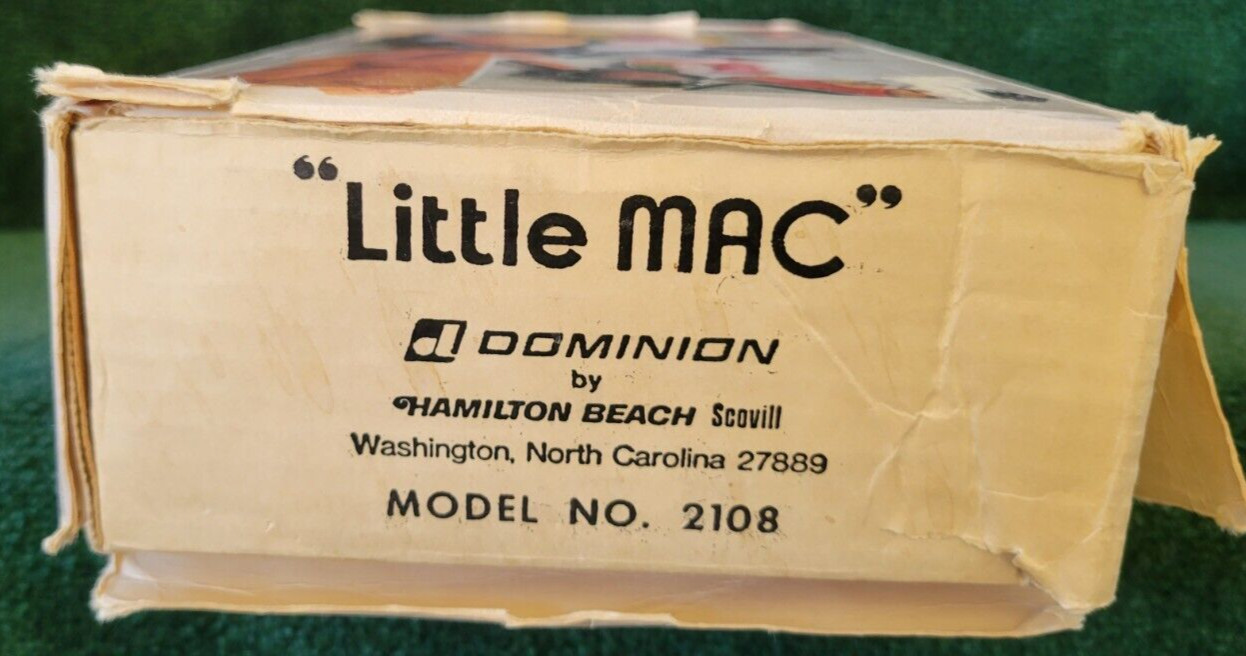 JOE NAMATH “Little Mac” 60 Second Burger Machine Hamburger Maker 2108