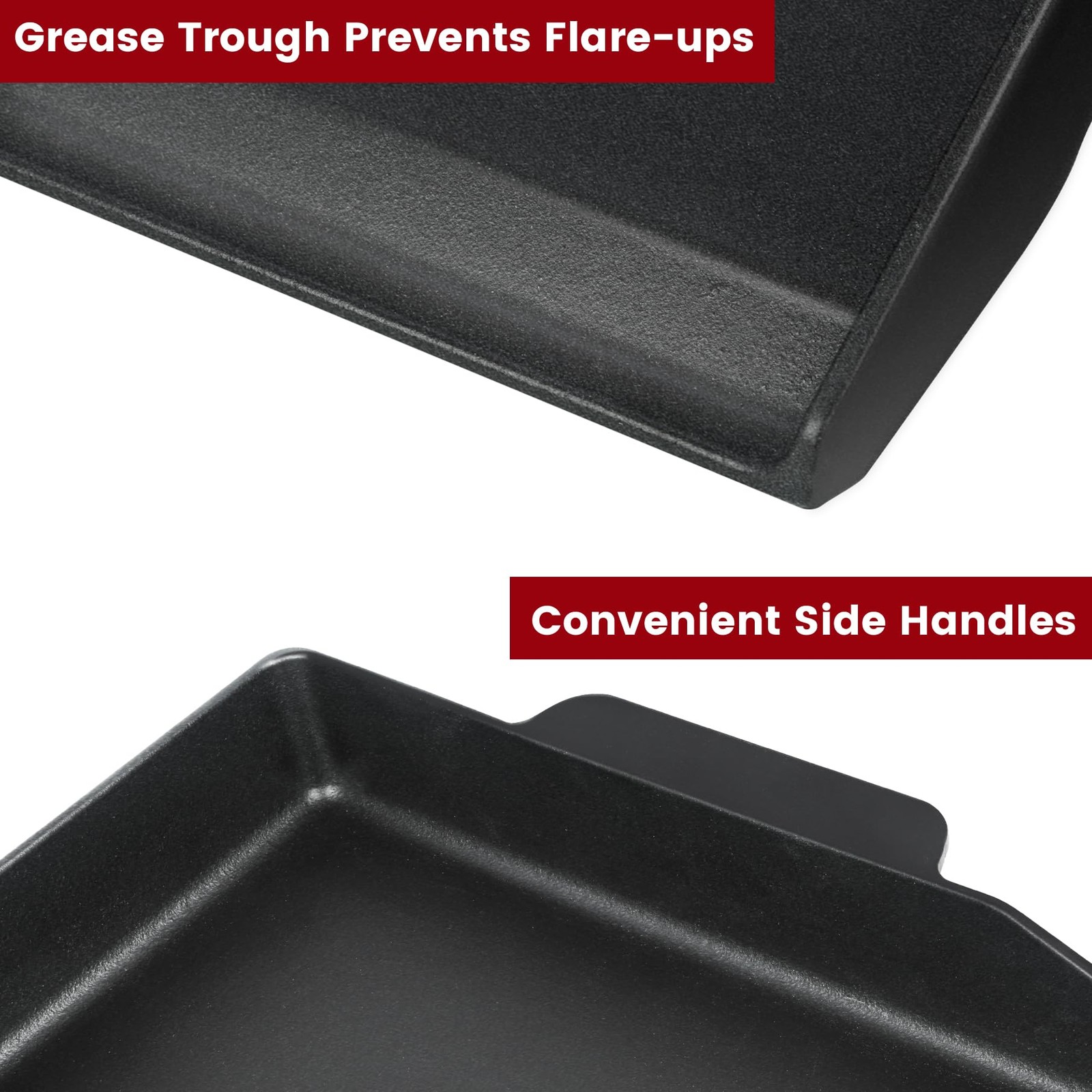 17″ x 13″ Universal Cast Iron Griddle for Gas Grill Stove Top Charbroil Nexgrill