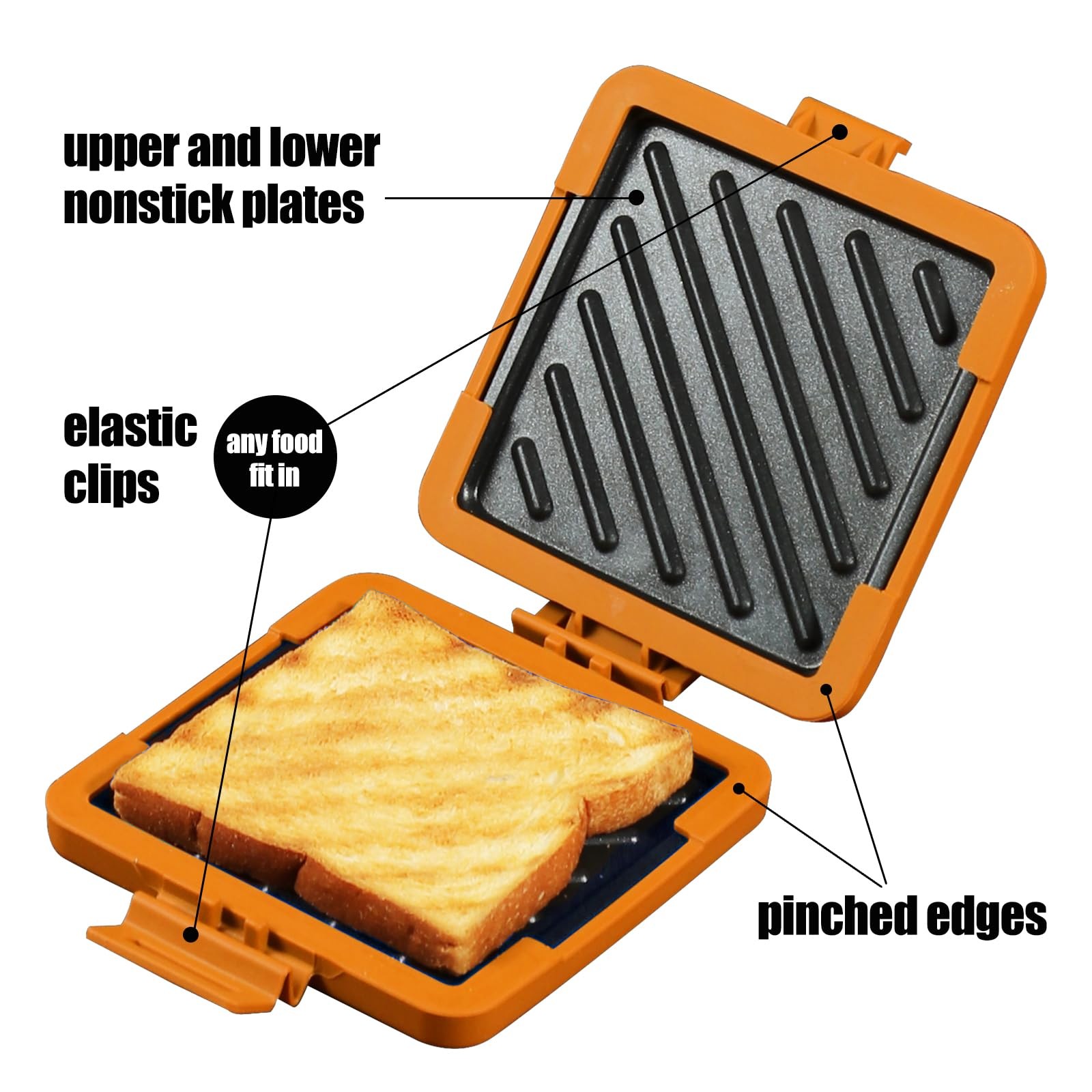 Toaster,Microwave Toaster, Sandwich Maker, Panini Maker, Dishwasher Safe,NO E…