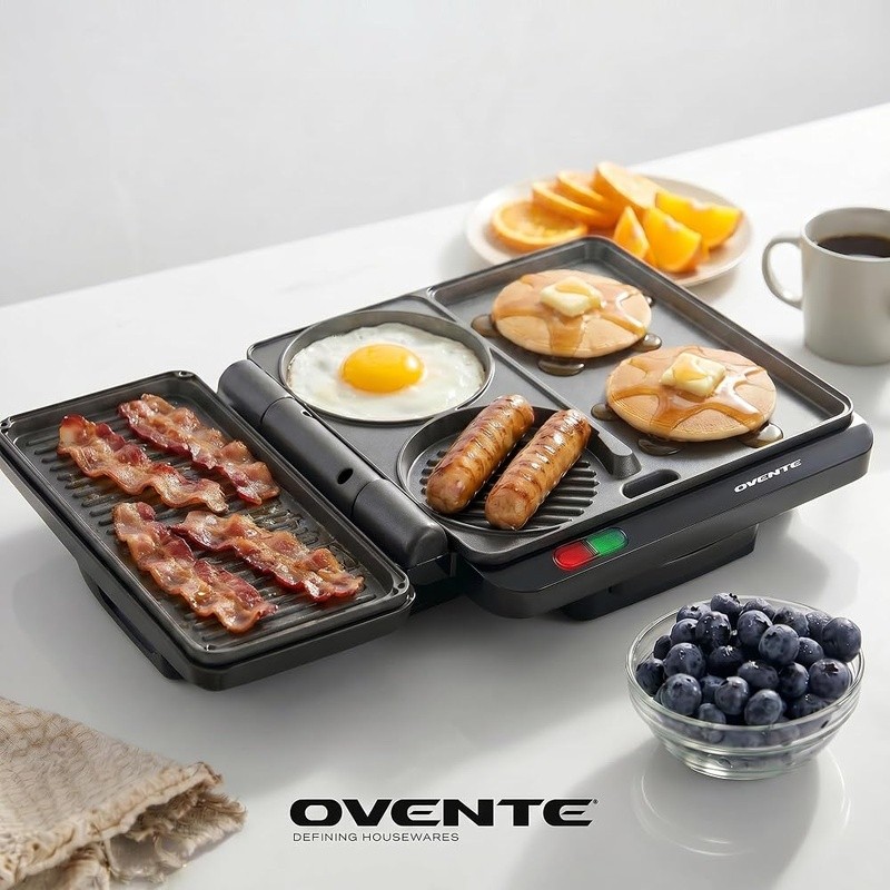 All-in-One Breakfast Maker Non-Stick Griddle Sandwiches Burgers Easy Cleanup New