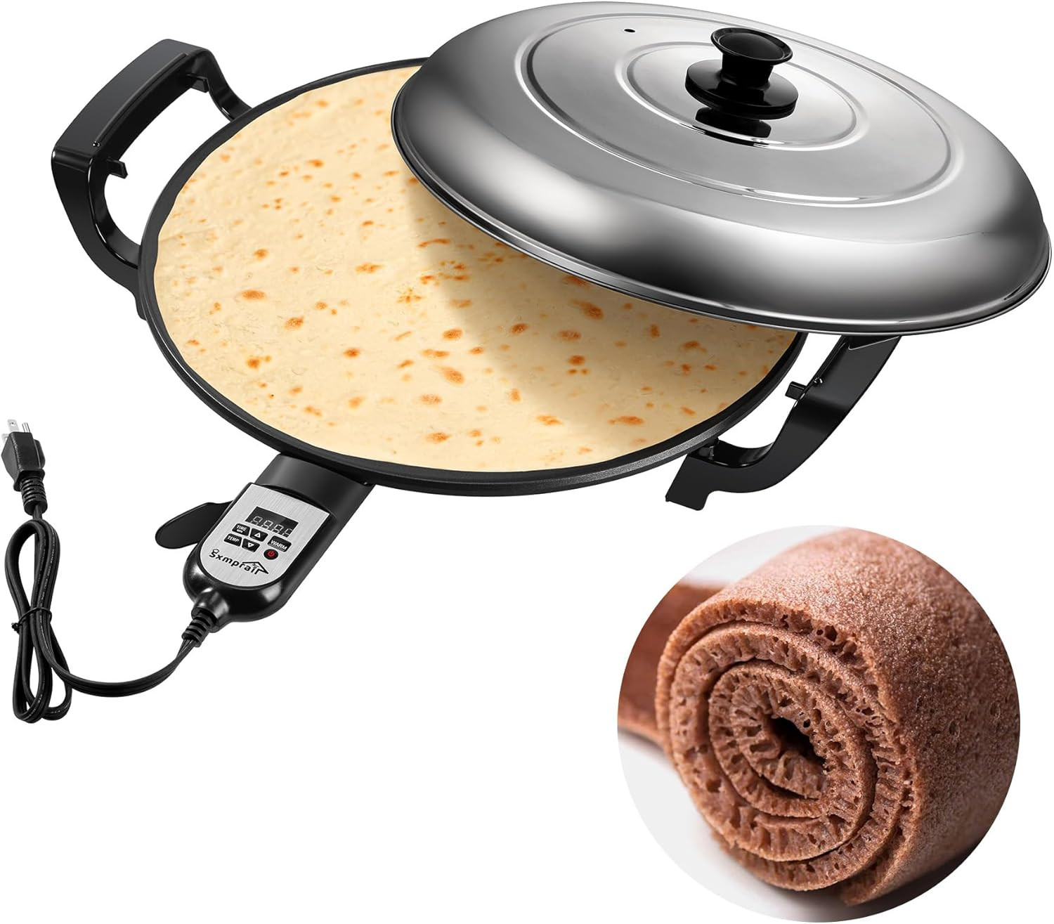 18.5″ Electric Injera Maker & Griddle – Non-Stick, Adjustable Temp, Even Heat