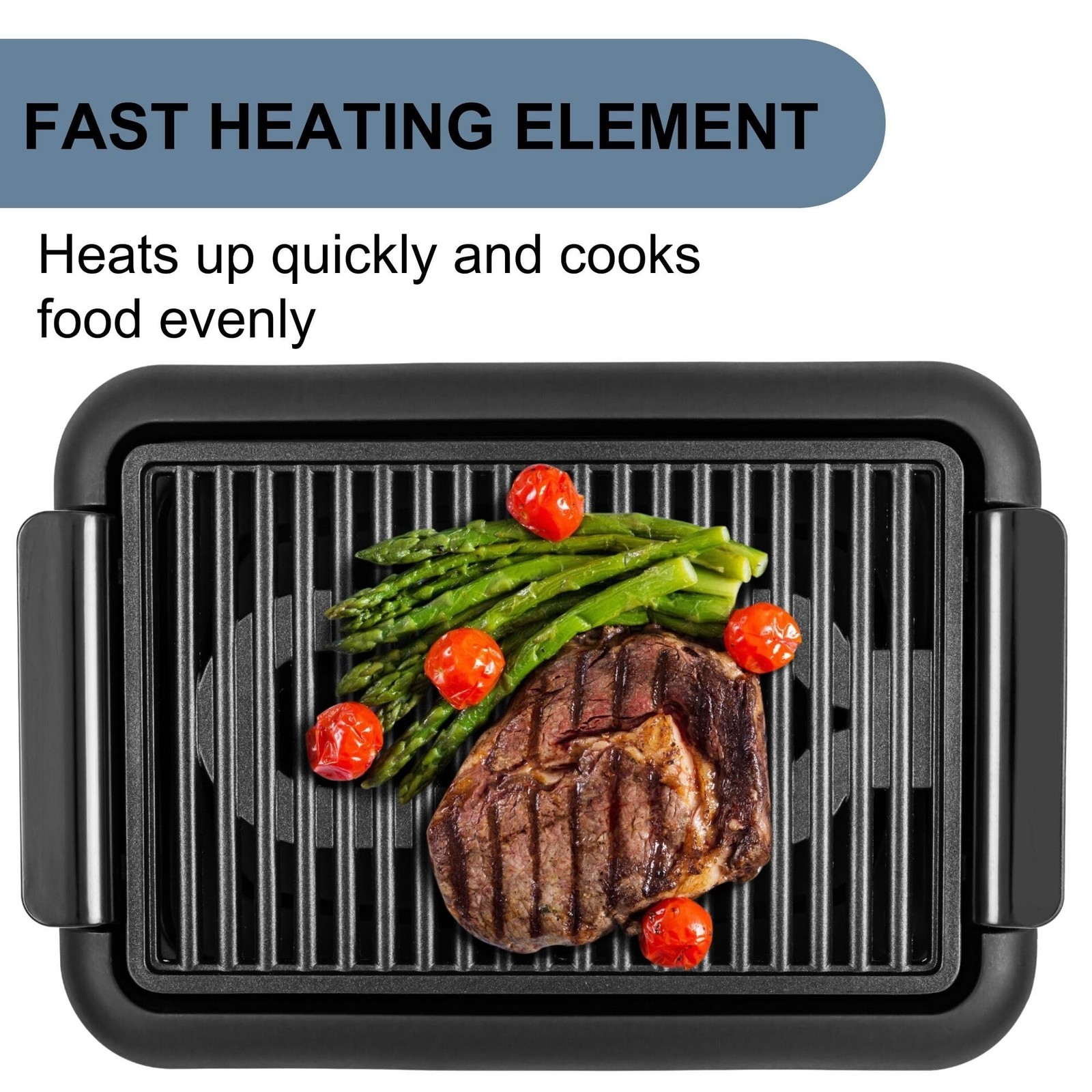 OVENTE Electric Indoor Grill 15×10 Inch Non-Stick Plate Black GD1510NLB