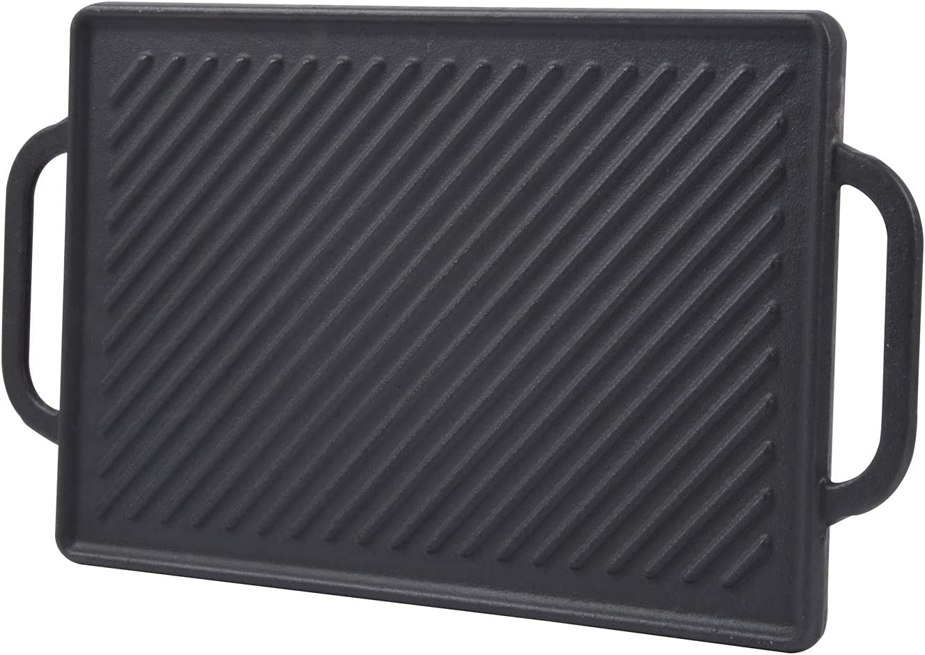 Cast Iron Reversible Grill Griddle, Double Sided for Gas Grills and Stove Tops