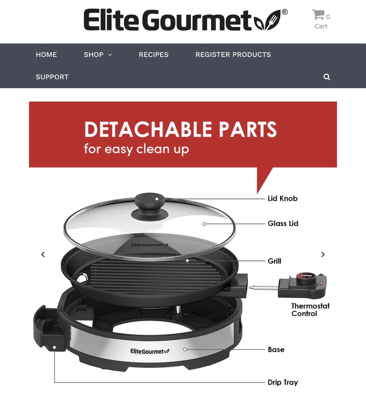 Elite Gourmet EMG6505G 12″ Smokeless Indoor Electric BBQ Grill with Glass Lid