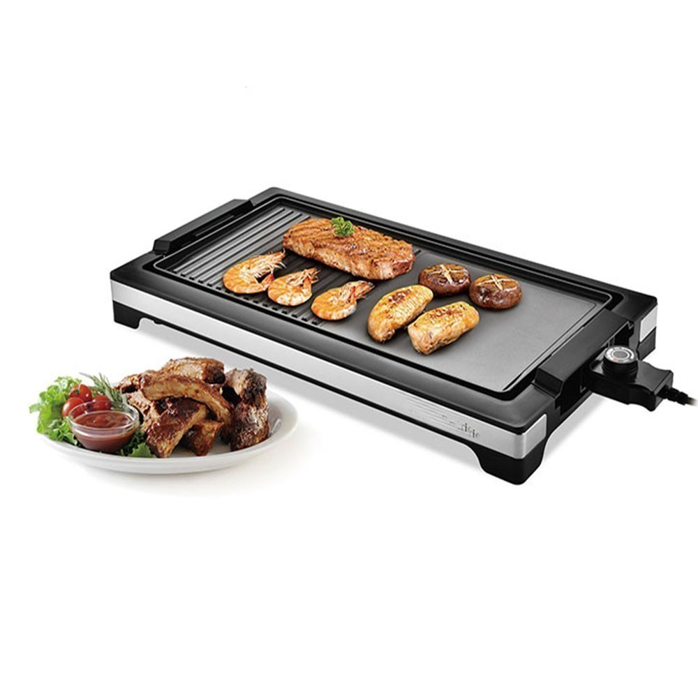 1800W 2-in-1 Electric Smokeless Grill Indoor BBQ Griddle Non-Stick Cooking Plate