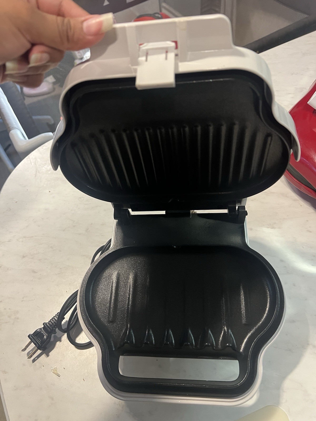 George Foreman GR10WHT Electric Grill White Non-Stick Easy Clean Drip Tray