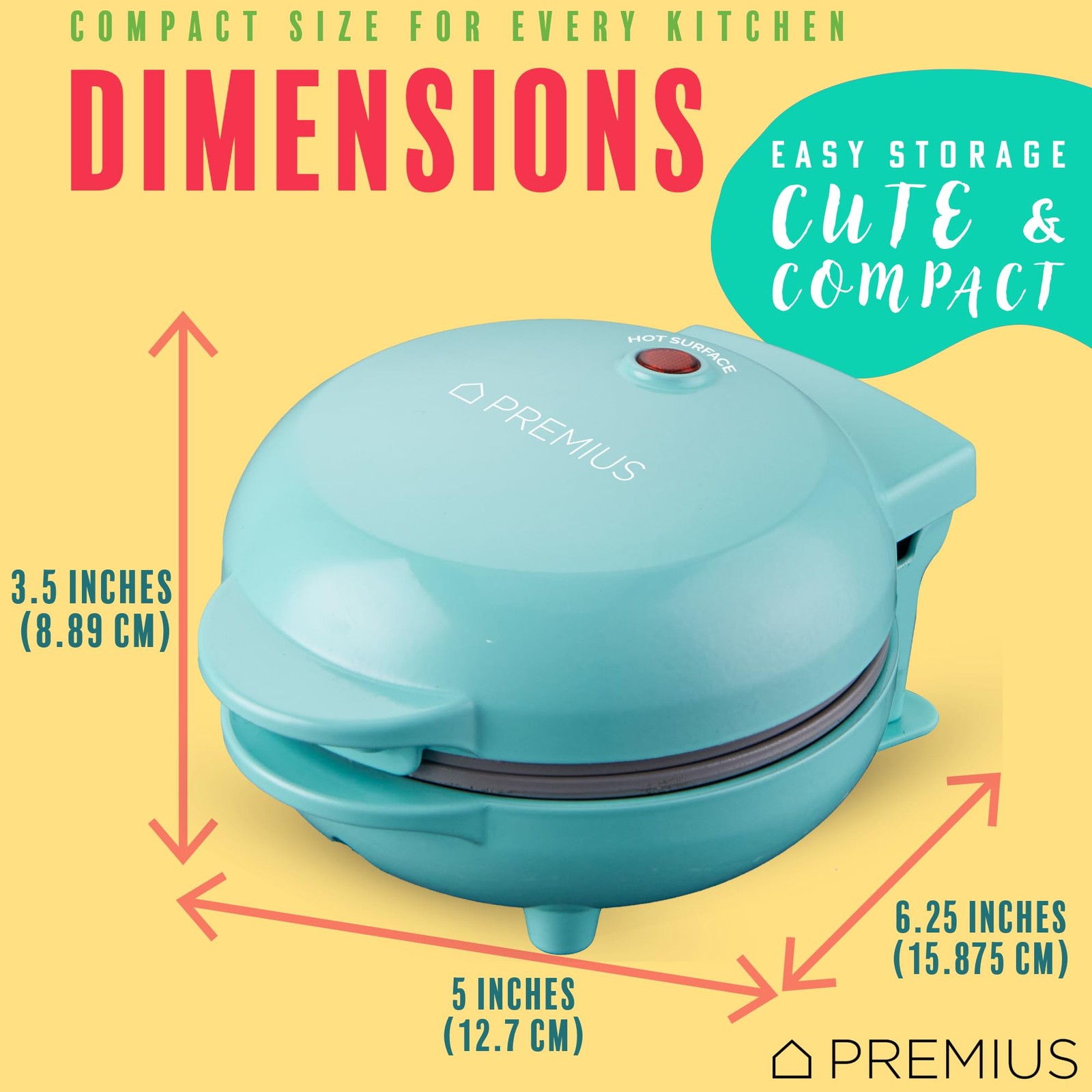 Mini Snack Griddle Maker 4″ Ceramic Nonstick 550W – Quick Breakfast & Lunch