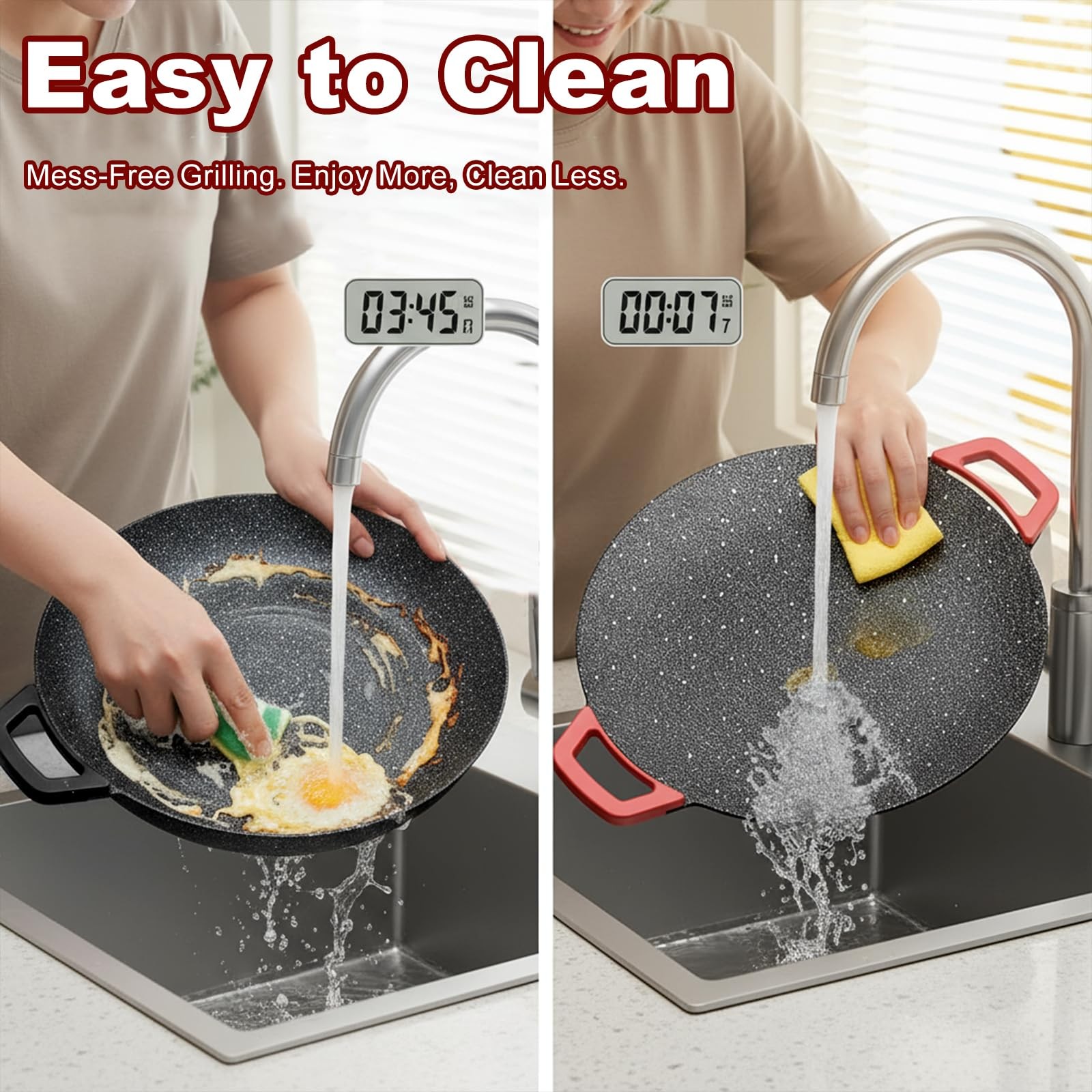 Dzanwo Electric Indoor Grill Nonstick Smokeless 14 Inch Round Griddle