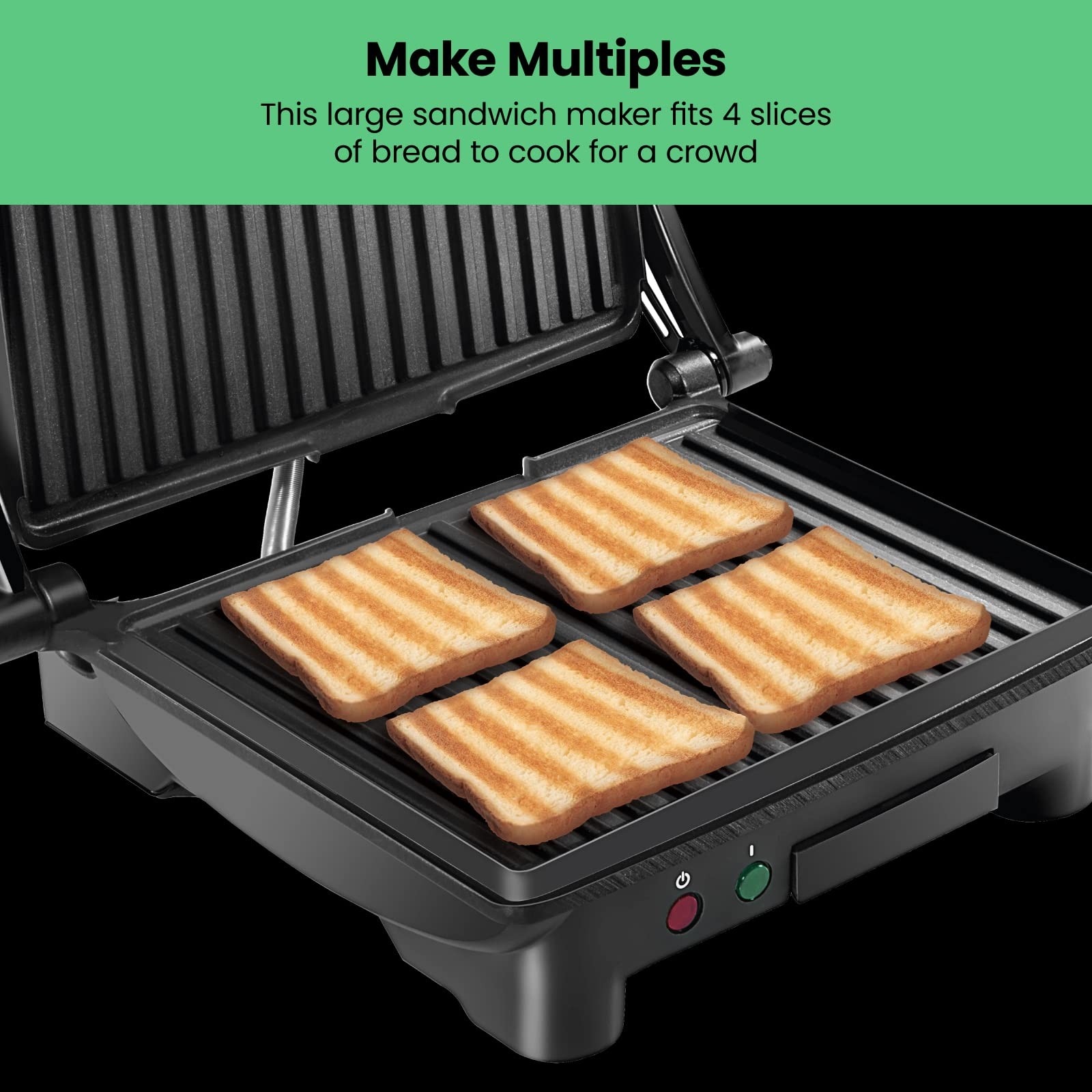 Chefman Panini Press Grill and Gourmet Sandwich Maker Non-Stick Coated Plates