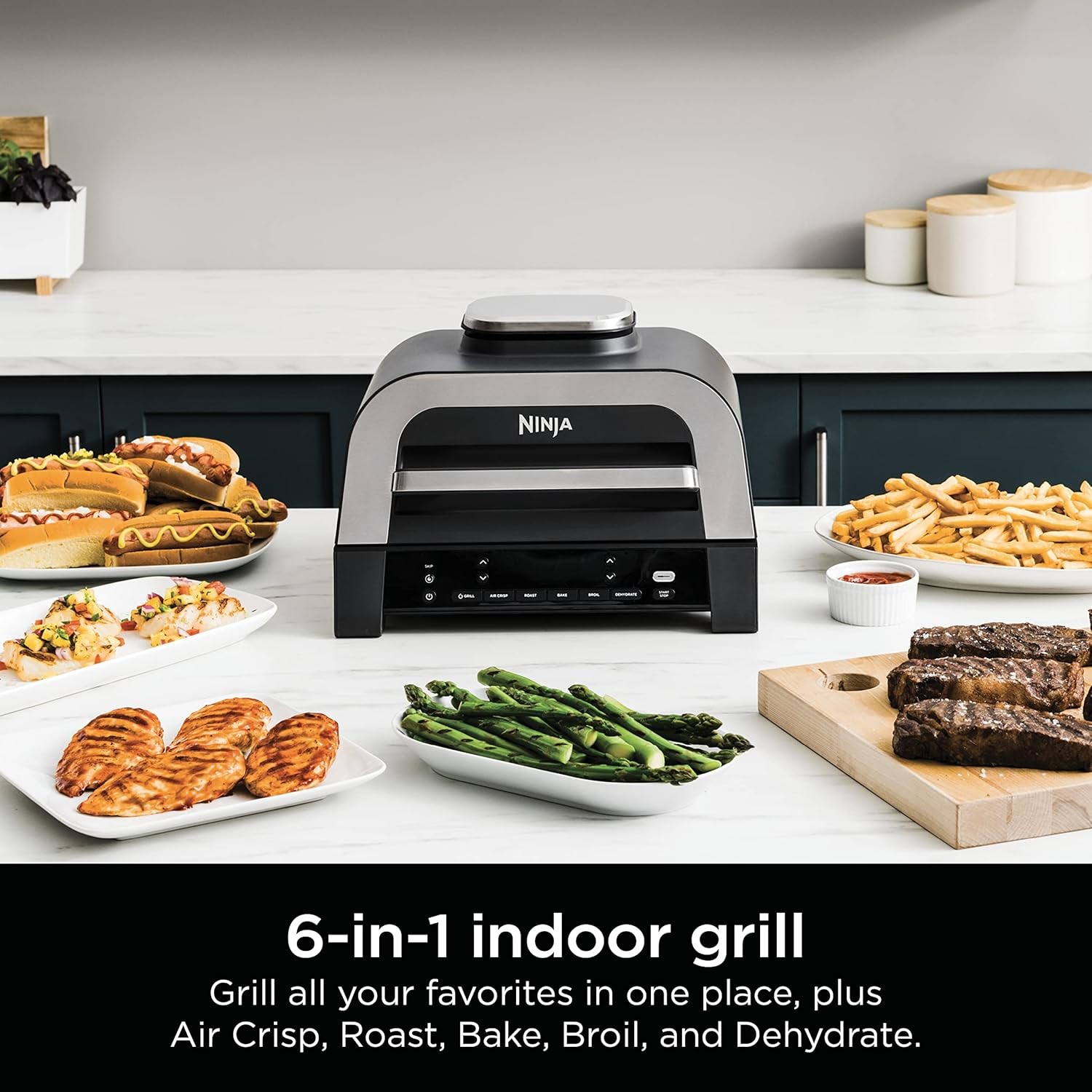 Ninja DG551 Foodi Smart XL 6-in-1 Indoor Grill – Black/Silver | USED