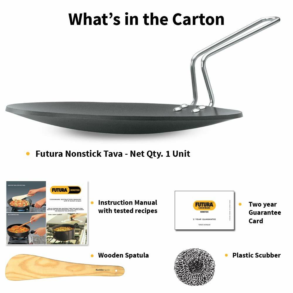 Hawkins Futura Non-Stick Roti Paratha Tawa Griddle , 26 cm, Black