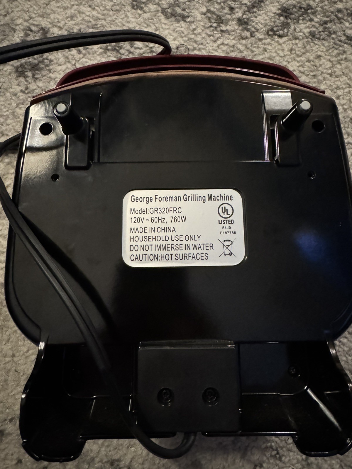 George Foreman Red Countertop Grilling Machine GR320FRC, Non-Stick, 760Watts