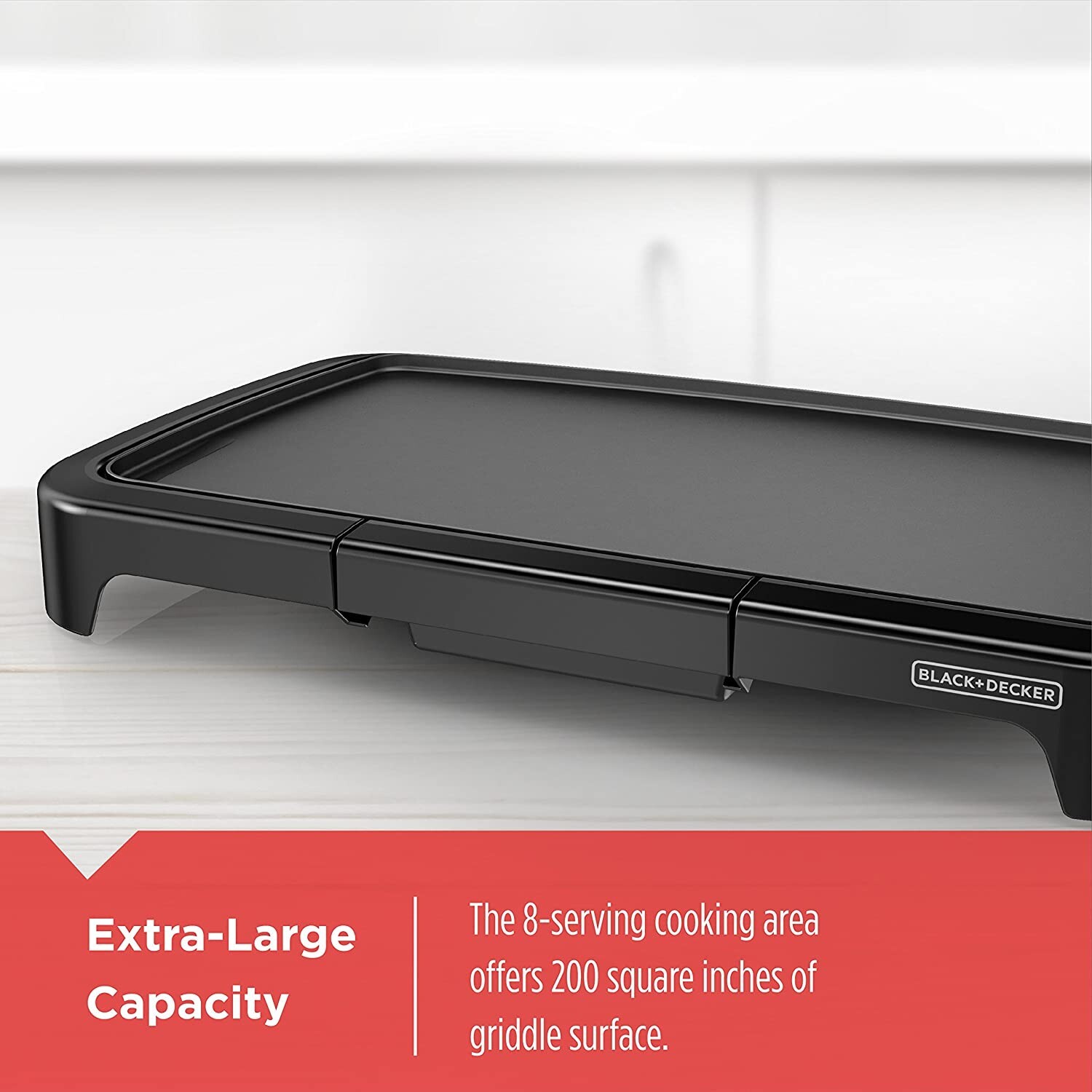 BRAND NEW! BLACK+DECKER GD2011B 8-SERVING FAMILY SIZED ELECTRIC GRIDDLE BLACK
