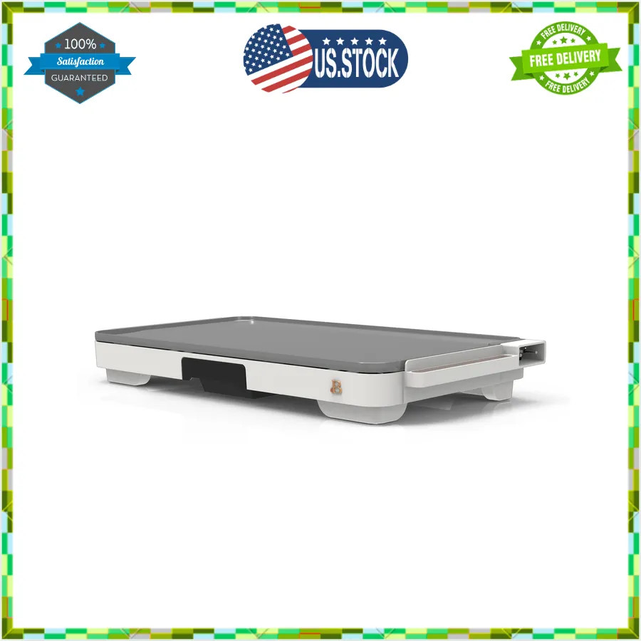 Beautiful XL Electric Griddle 12 x 22 Nonstick White Icing by Drew Barrymore
