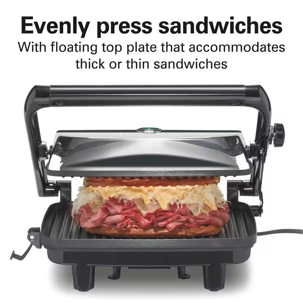 1400 W Chrome Non-Stick Panini Press