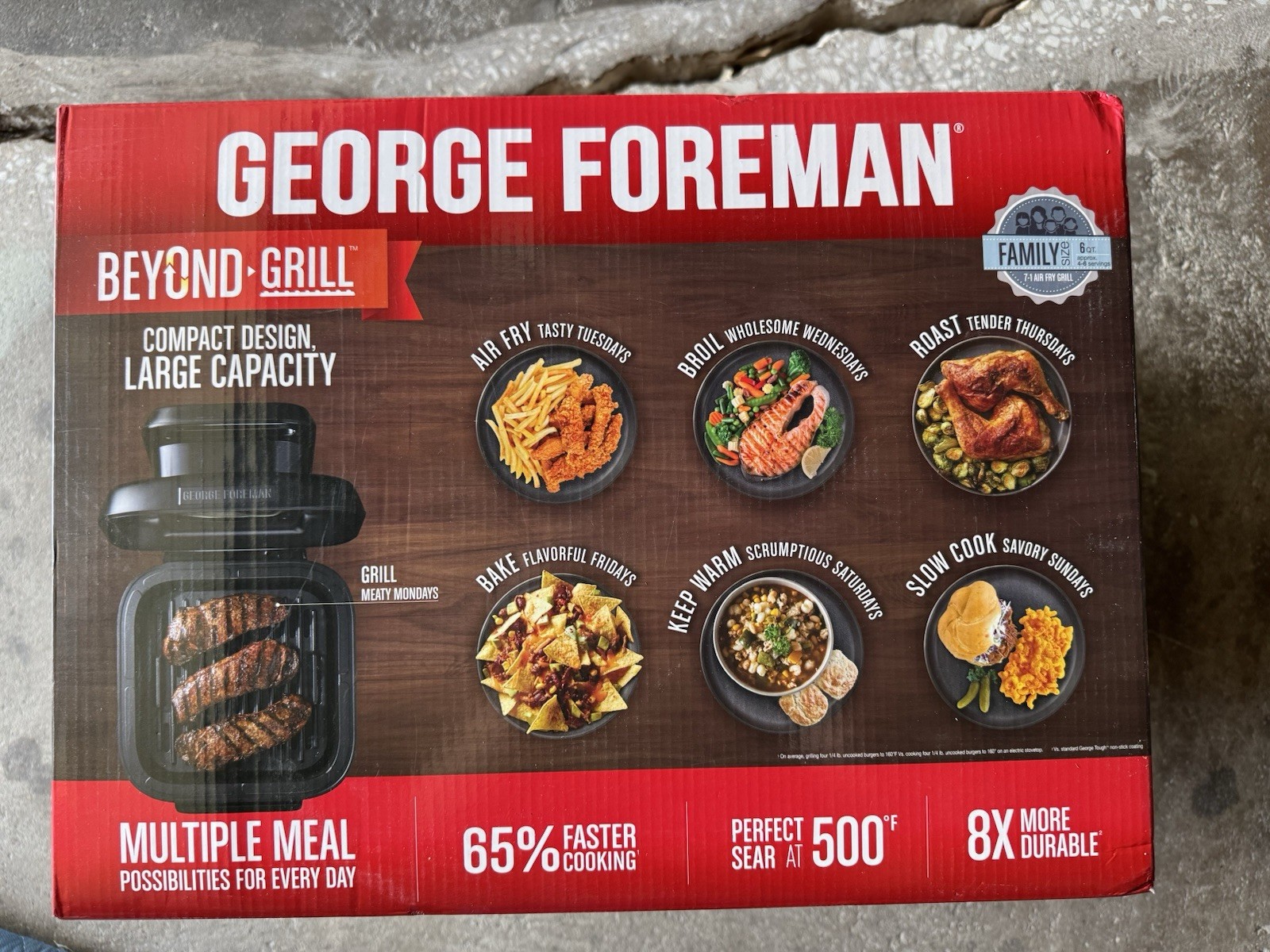 George Foreman Beyond Grill 8-In-1 Electric Indoor Grill With Air Fry