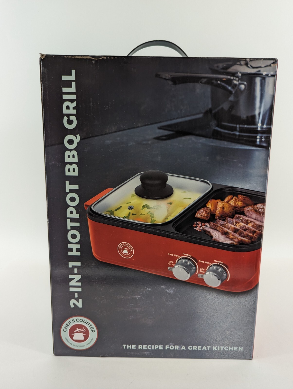 CHEFS COUNTER CC-1688-RD 2-in-1 hotpot grill