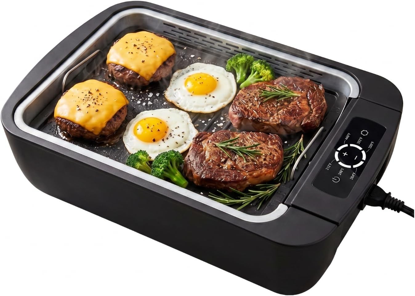 Indoor Smokeless Grill & Griddle 1100W Electric Gill Korean BBQ Smoke Control