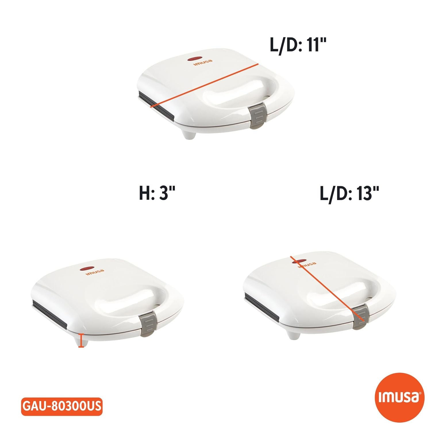 Imusa USA GAU-80300 4 Slot Electric Arepa Maker with Nonstick Surface (1,200-Wat