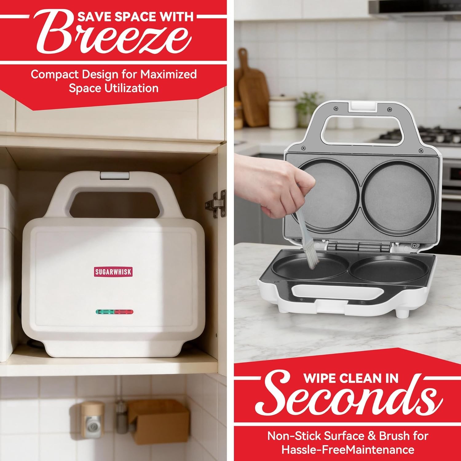 Double Mini Pancakes Maker Machine Arepa Maker Electric Pancake Maker Griddle