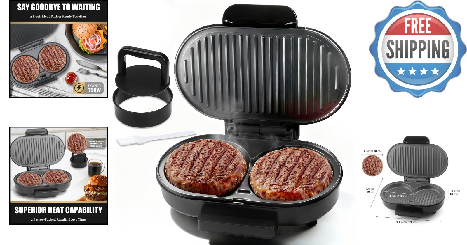 Double Mini Grill Maker: Compact & Versatile Electric Grill for Quick Meals
