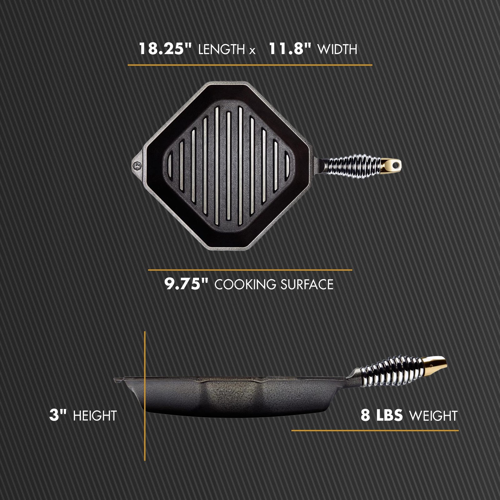 FINEX 10″ Cast Iron Grill Pan, Grillet