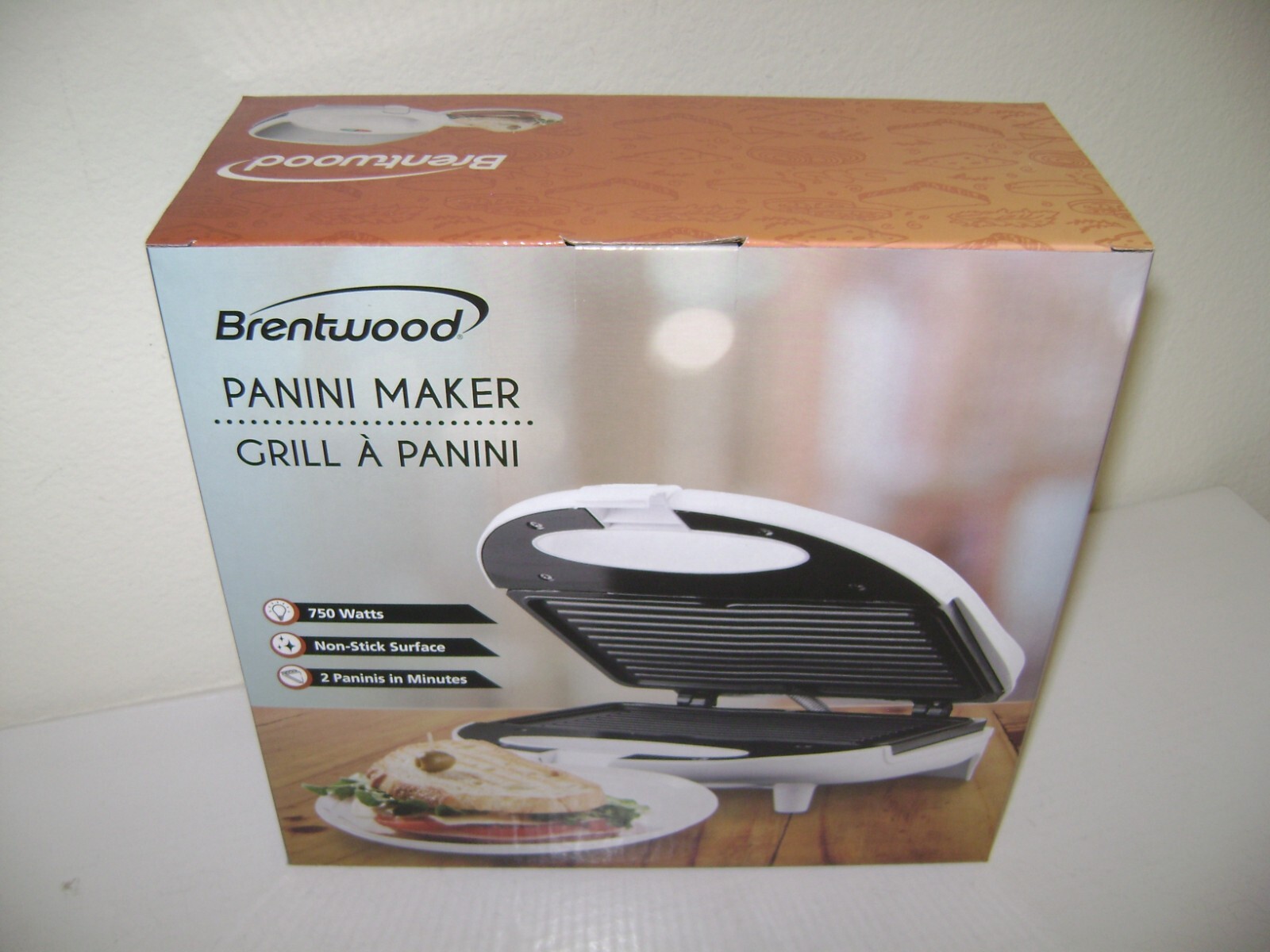 Brentwood Panini Maker, TS-245, White, Non-Stick, Press Sandwich Maker, NEW