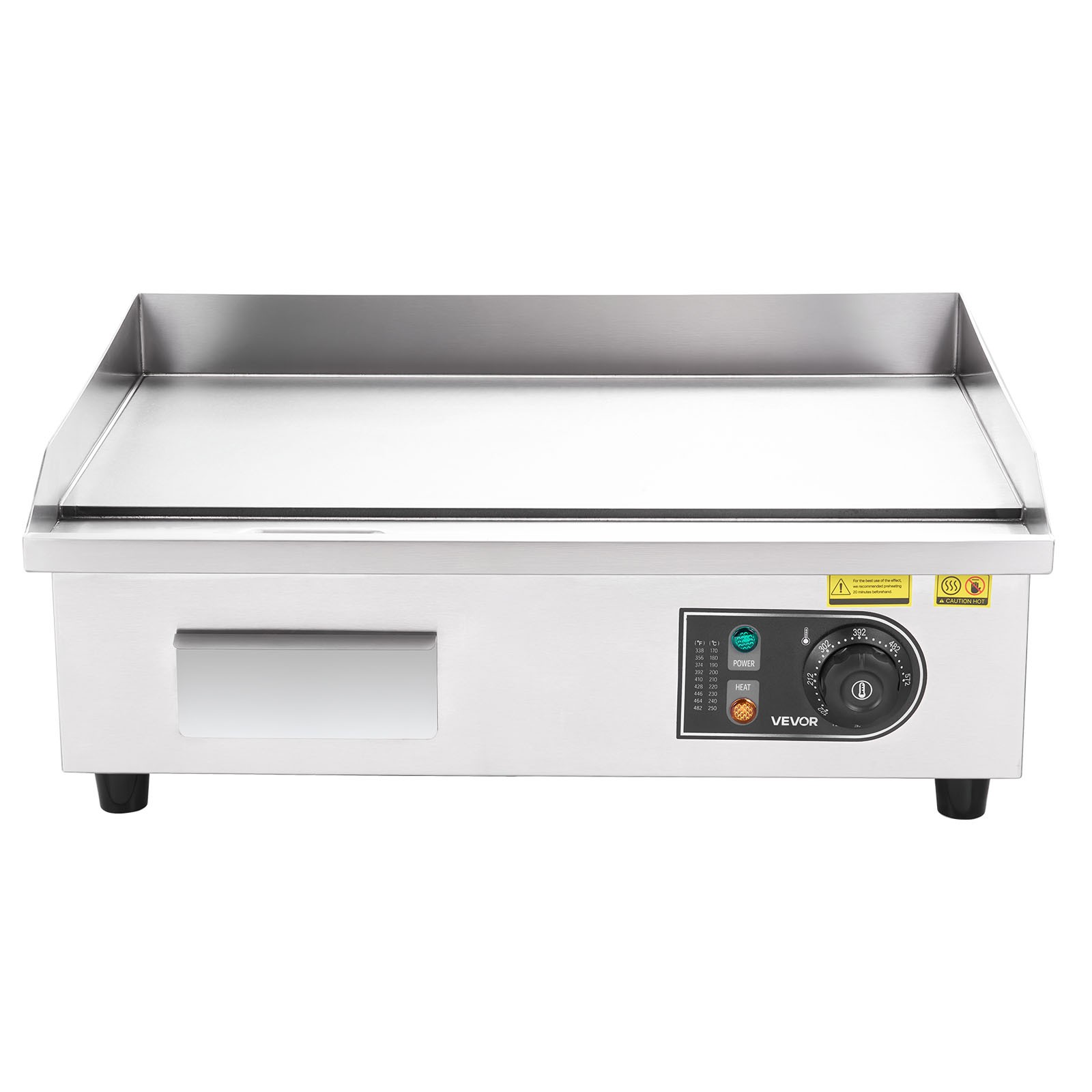 VEVOR Commercial Electric Griddle Countertop Flat Top Grill 21 x 11.8 in 1750W