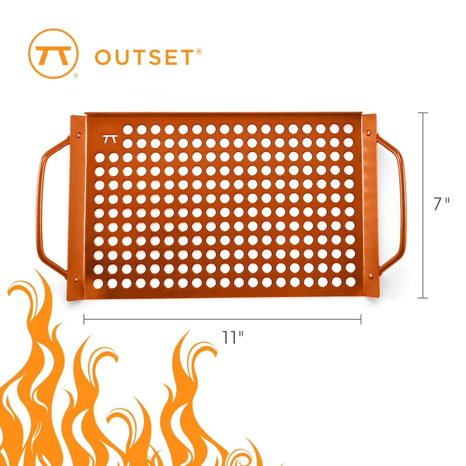 Copper Grill Grid 7×11 Inch NonStick Grill Pan BBQ Roasting Baking Accessory