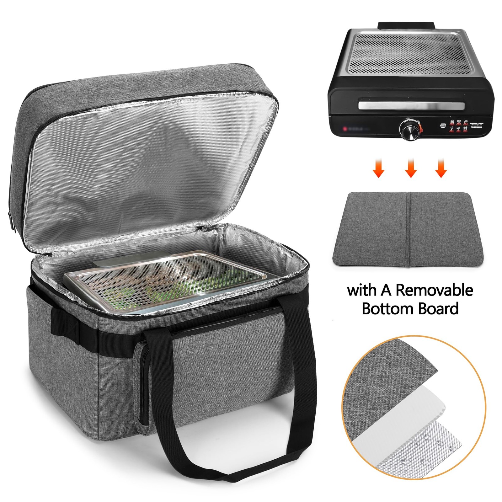LUXJA Indoor Grill Carrying Bag with Bottom Pad Compatible with Ninja Sizzle …