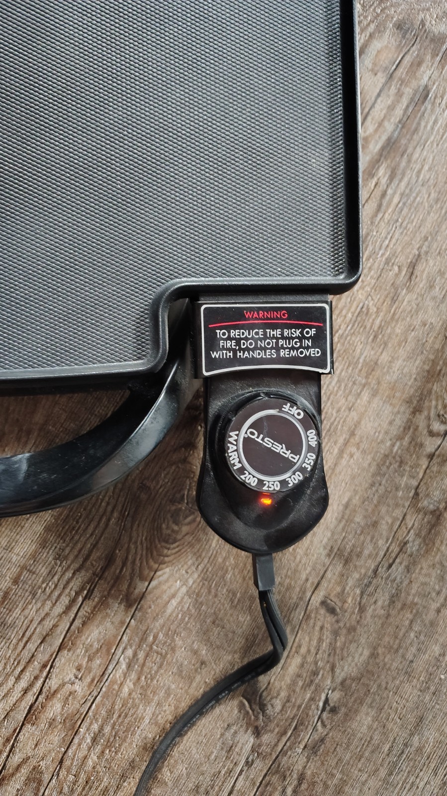 Presto Electric Griddle Nonstick Removable Temp Control Rectangular Black 1500W
