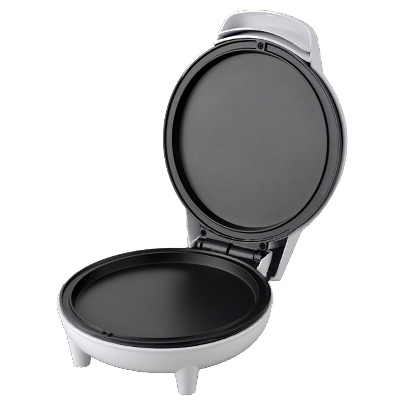 White 7 Inch Travel Pizza Maker Plus Indoor Electric Grill Nonstick Pan