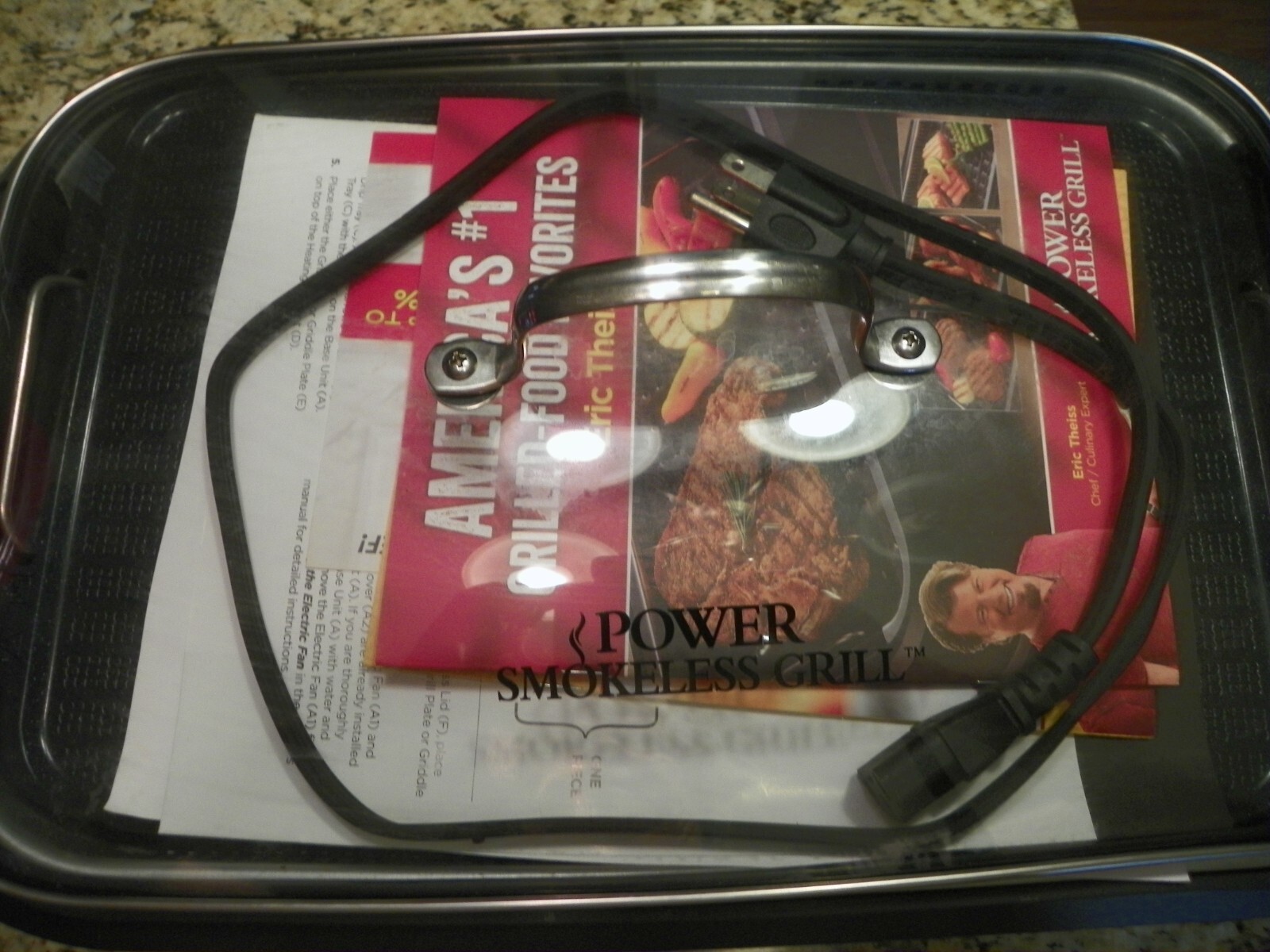 PowerXL Smokeless Grill Pro Countertop Indoor Electric Grill Black With Griddle
