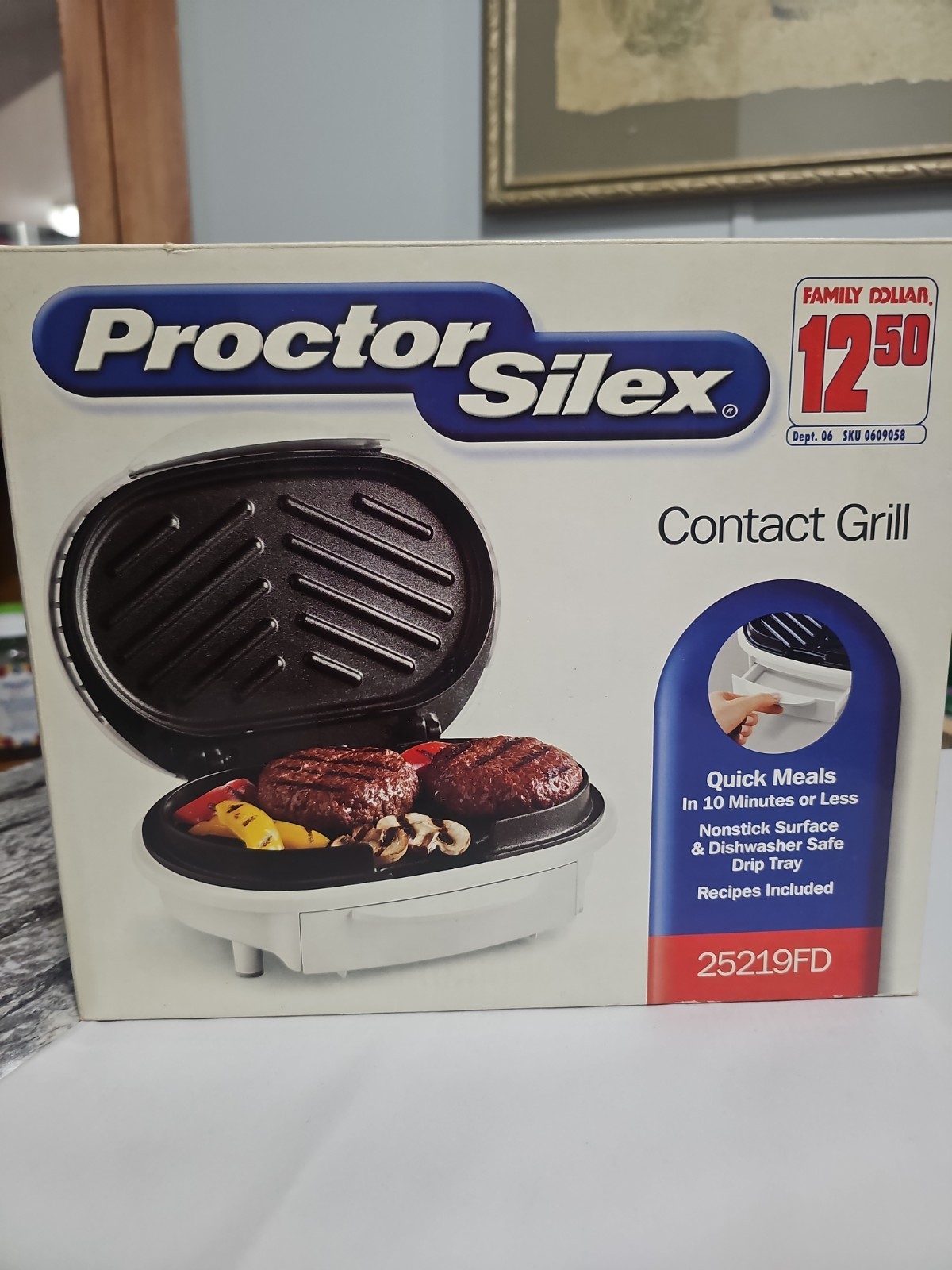 Proctor Silex Contact Grill Discontinued 25219FD New Open Box Complete