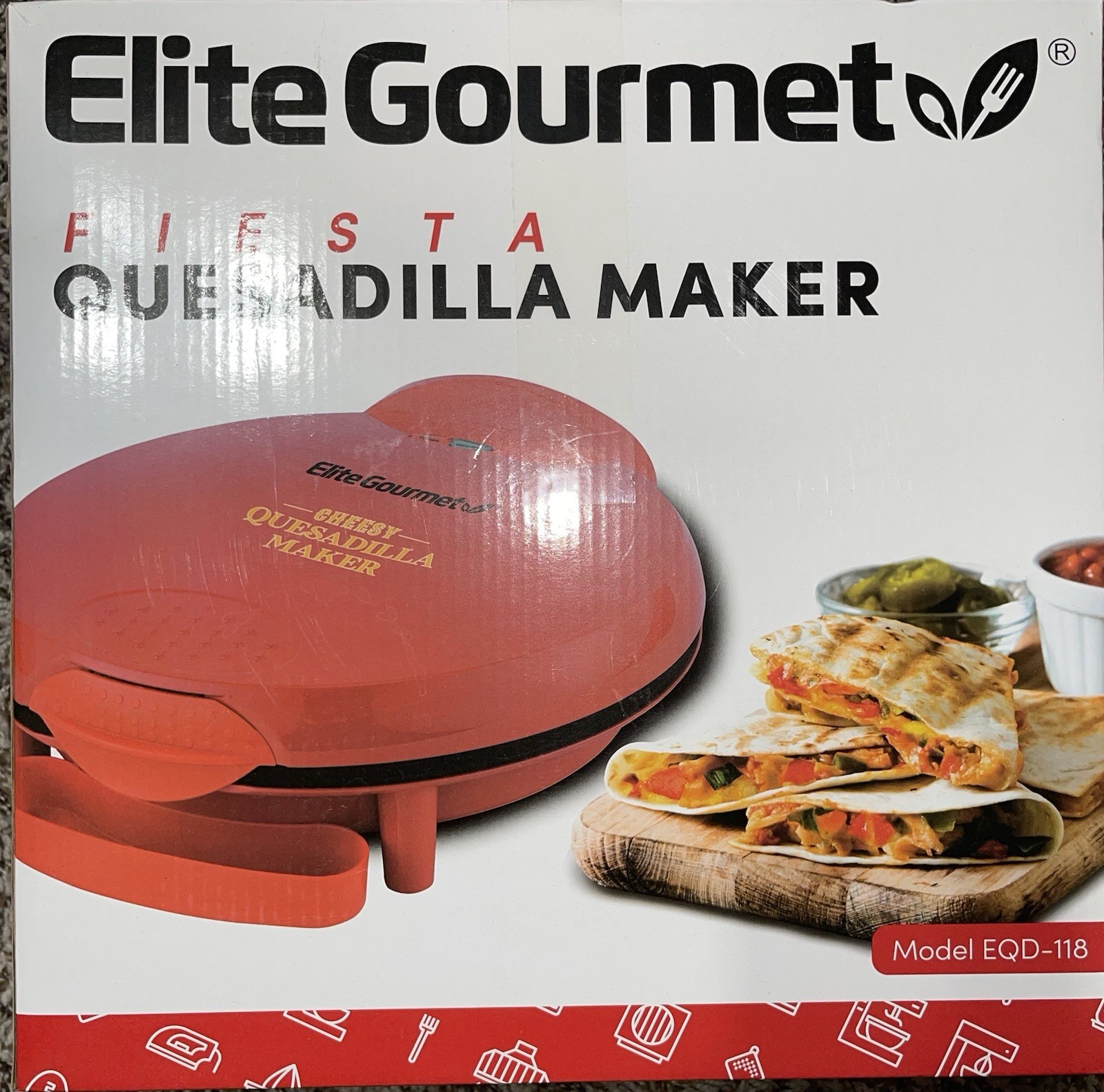 Elite Gourmet EQD-118 Electric Non-Stick 11″ Quesadilla Maker, 11 “, Red