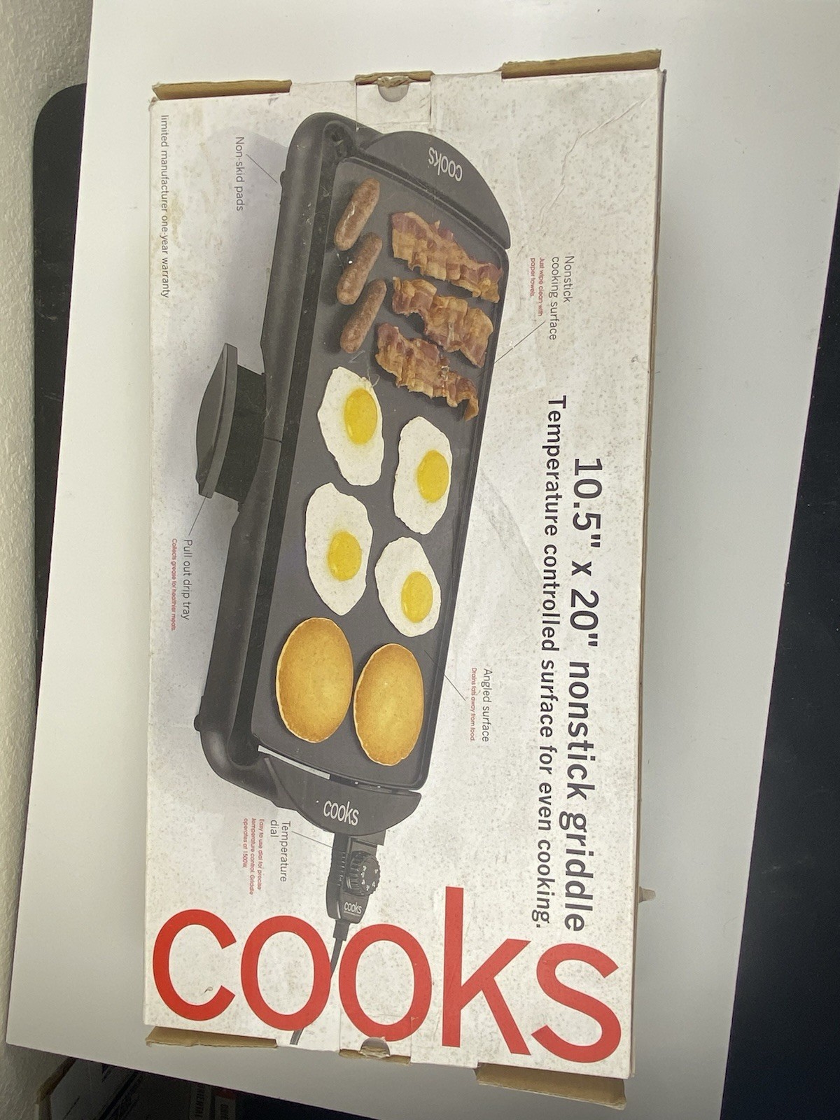JC Penny Cook’s 10.5×20 Non Stick Electric Griddle New Old Stock w/ Box & Manual