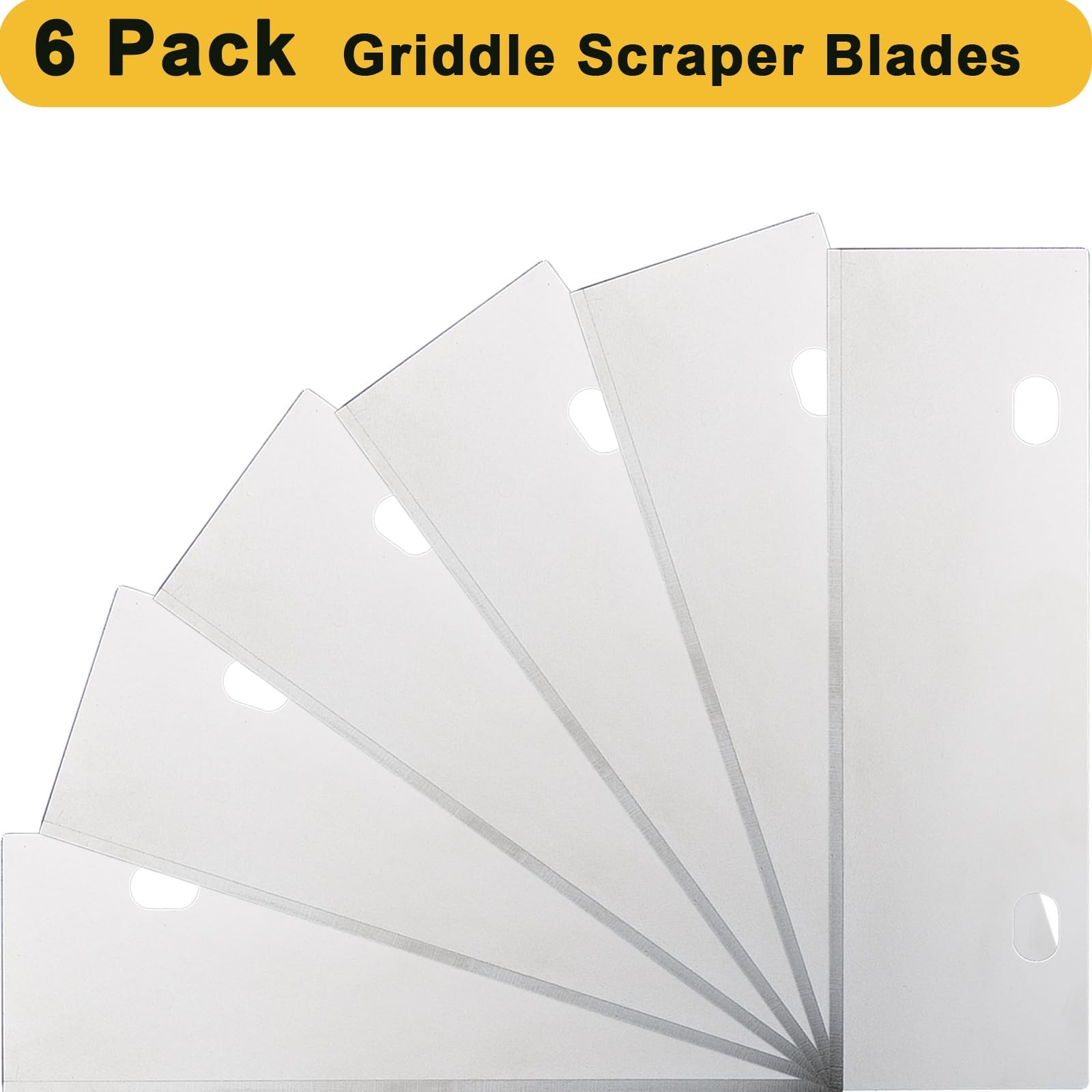 SEP SHIZHI 6 Pcs Grill Scraper Replacement Blade, 6 inch Stainless Silvery