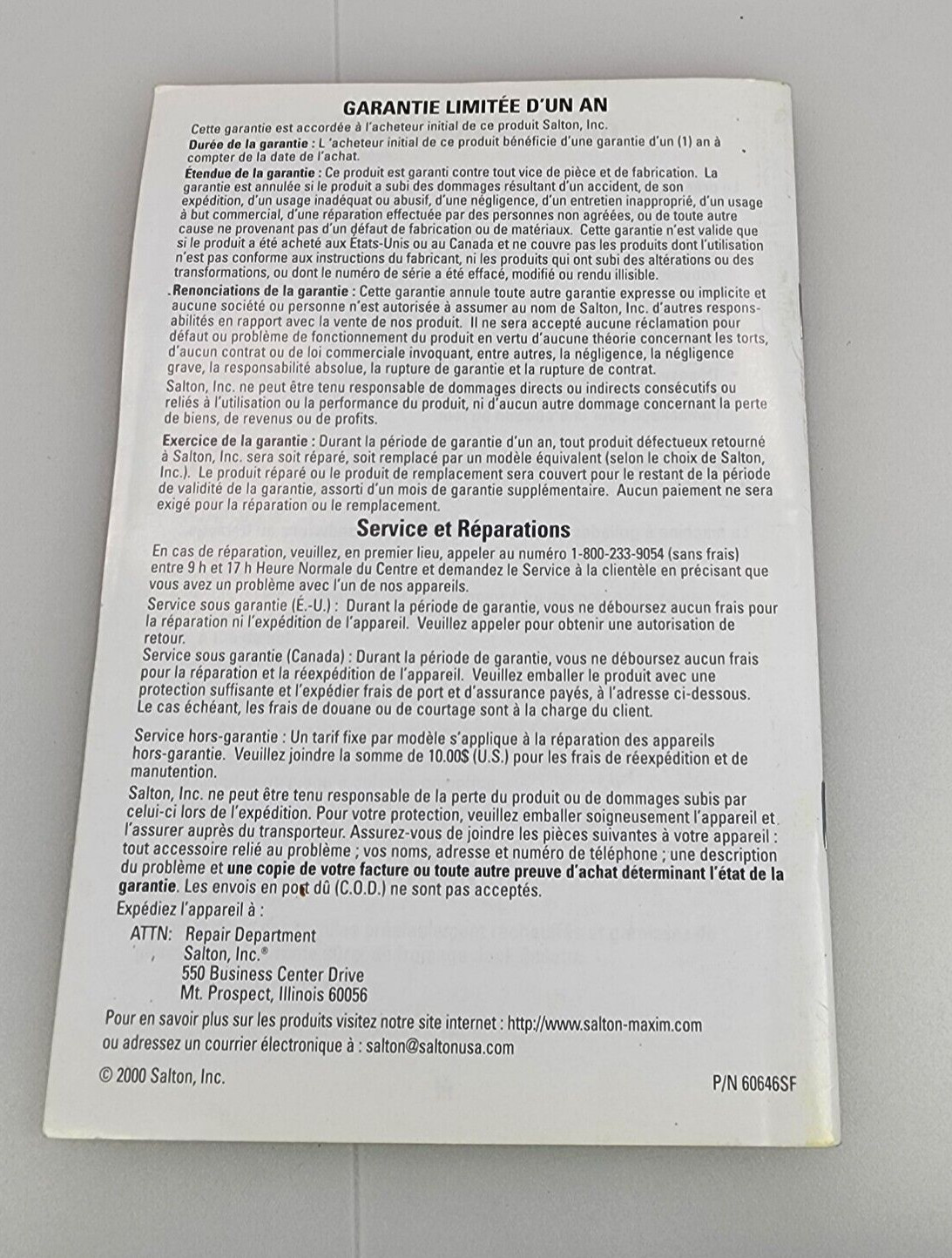 george foreman Grill owner’s manual model no. GR26 CB