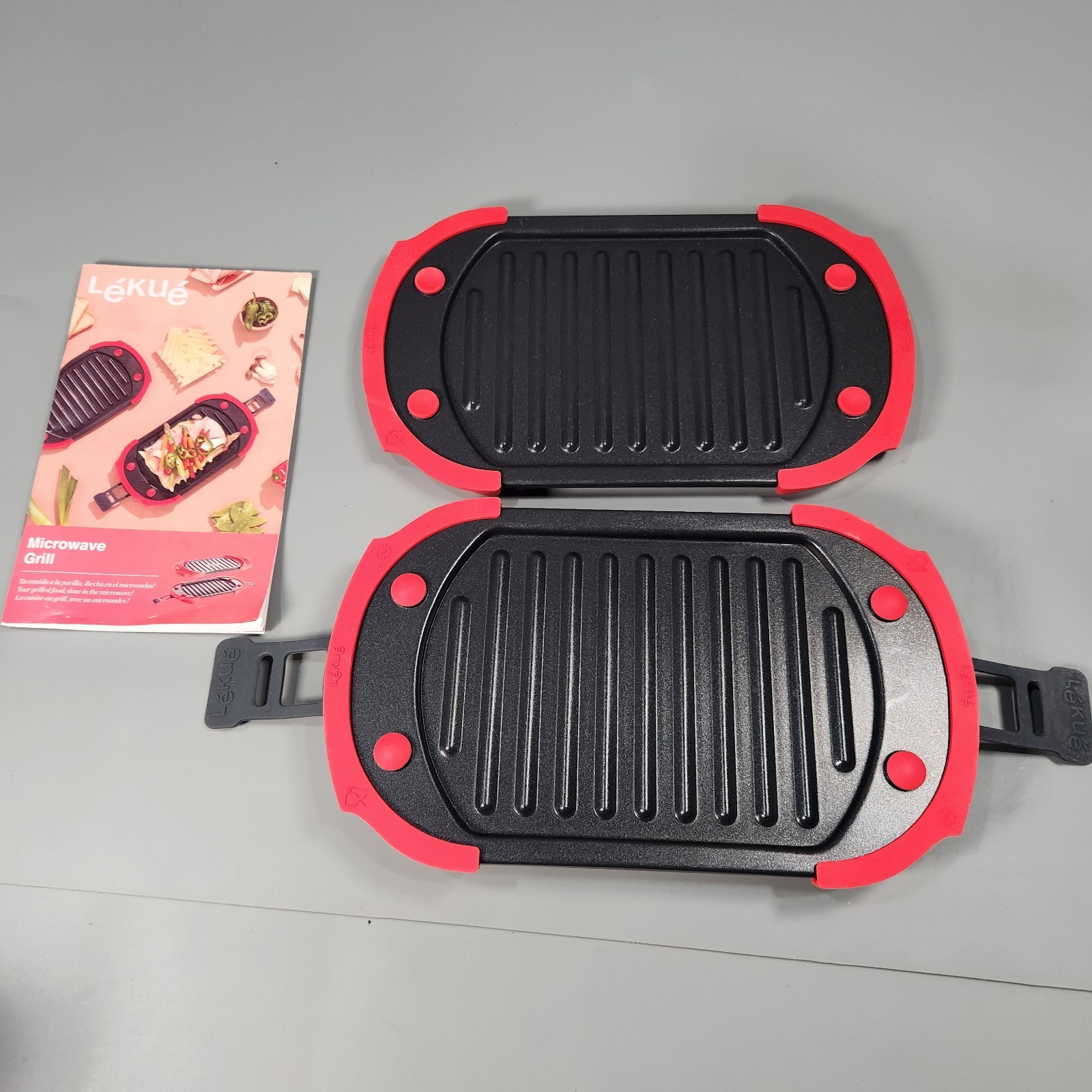 Lekue Microwave Grill | Panini Press & Sandwich Maker | 10″ x 5.7″ Non-Stick