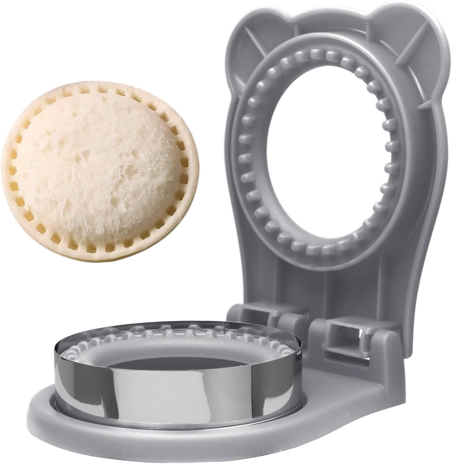 1 Pack Uncrustable Sandwich Maker, Circle Shape Sandwiches Pocket 3.7 Grey
