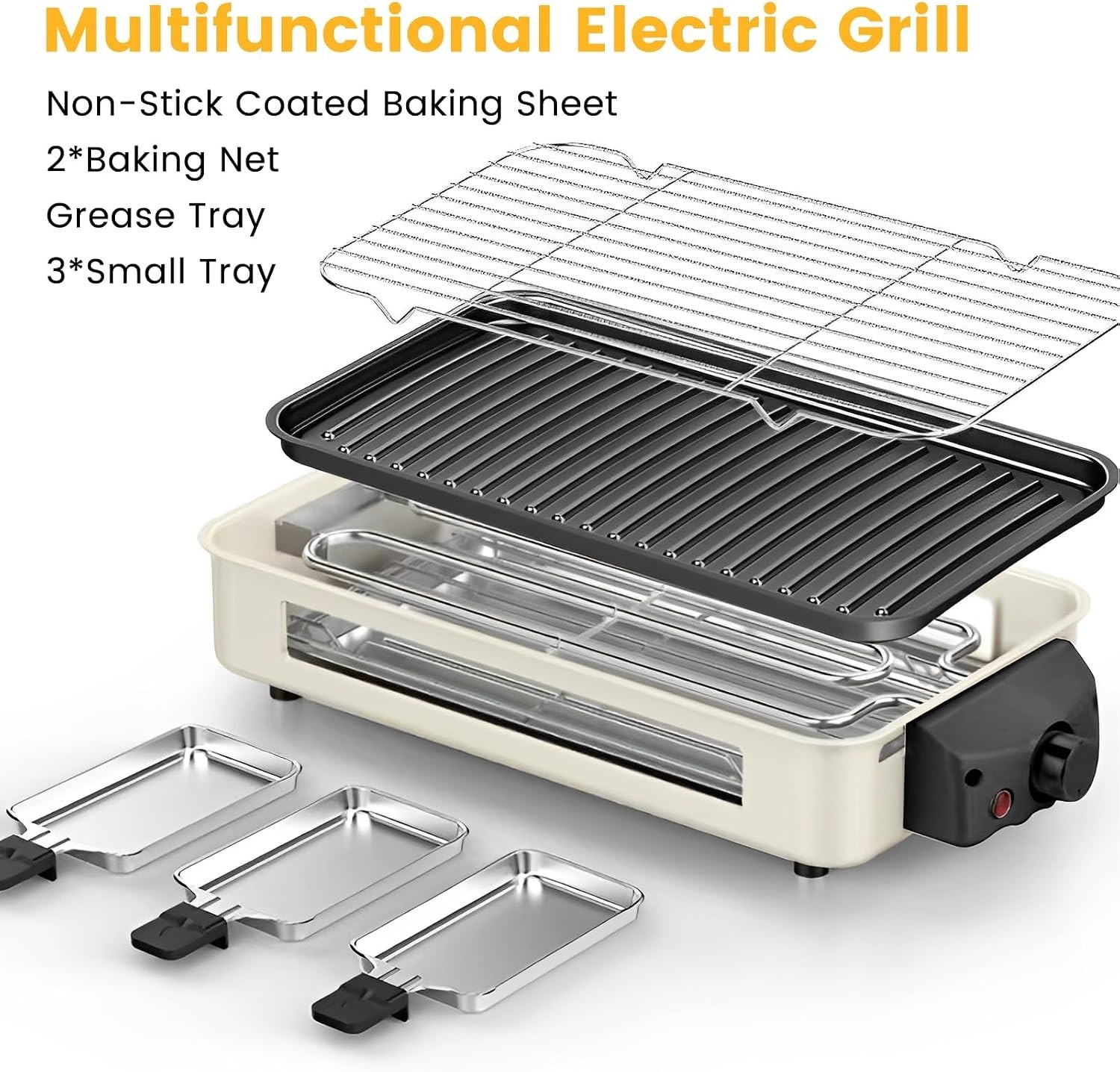 1500W Electric Indoor Grill 2-in-1 Design