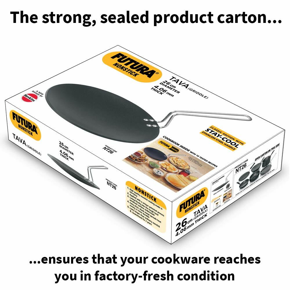 Hawkins Futura Non-Stick Roti Paratha Tawa Griddle , 26 cm, Black