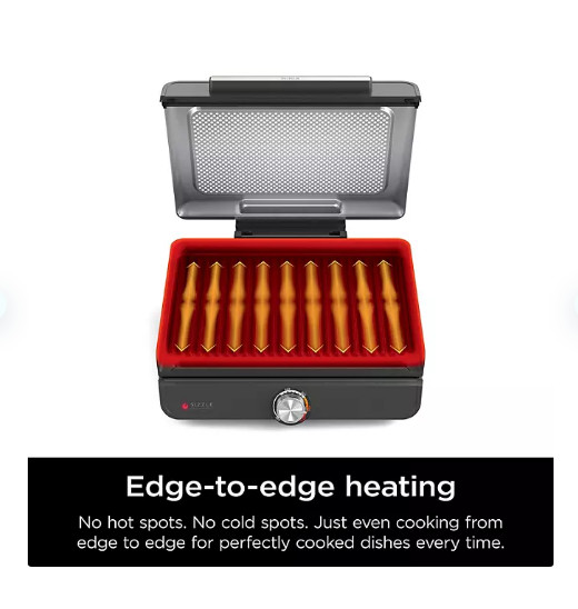 Ninja Sizzle Smokeless Indoor Grill & Griddle, Includes Grilling Accessories