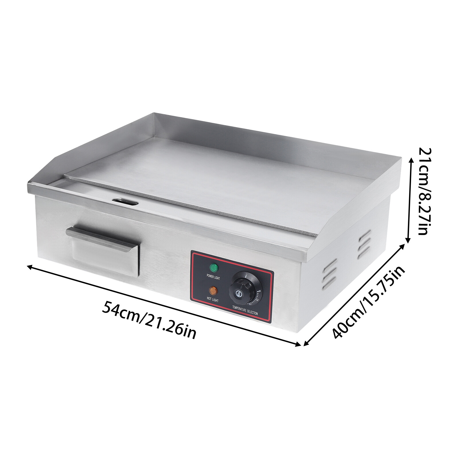 22″ 3000W Commercial Electric Griddle Flat Top Grill Hot Plate BBQ Countertop.