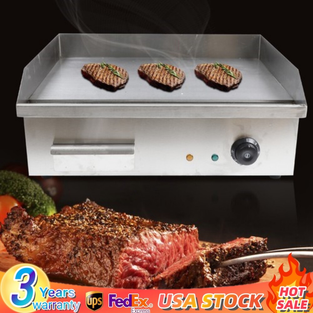 3000W 22″ Commercial Electric Countertop Griddle Flat Top Grill Hot Plate BBQ