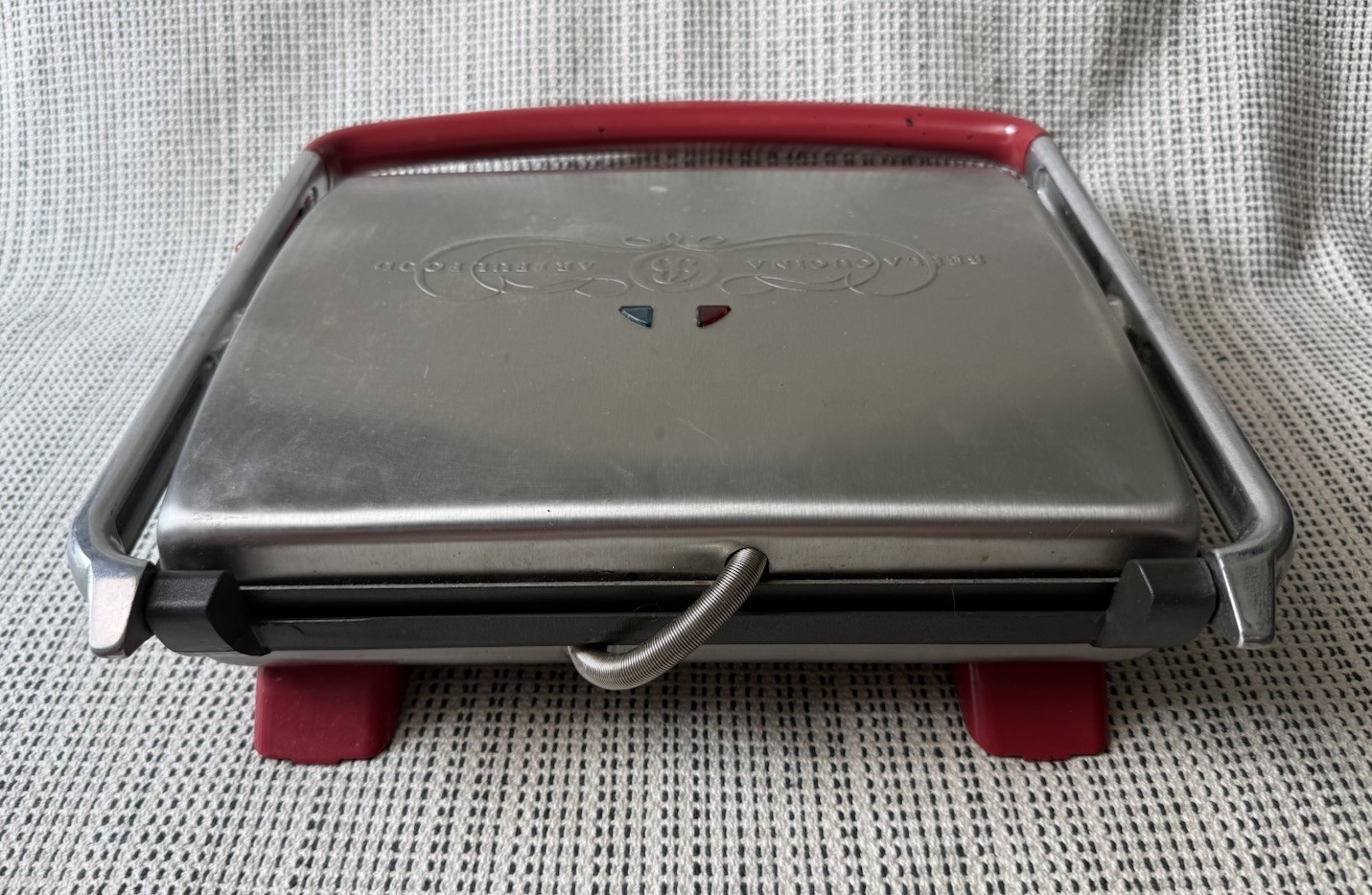 Bella Cucina Artful Food Red Silver Stainless Steel 13002 Panini Grill Household