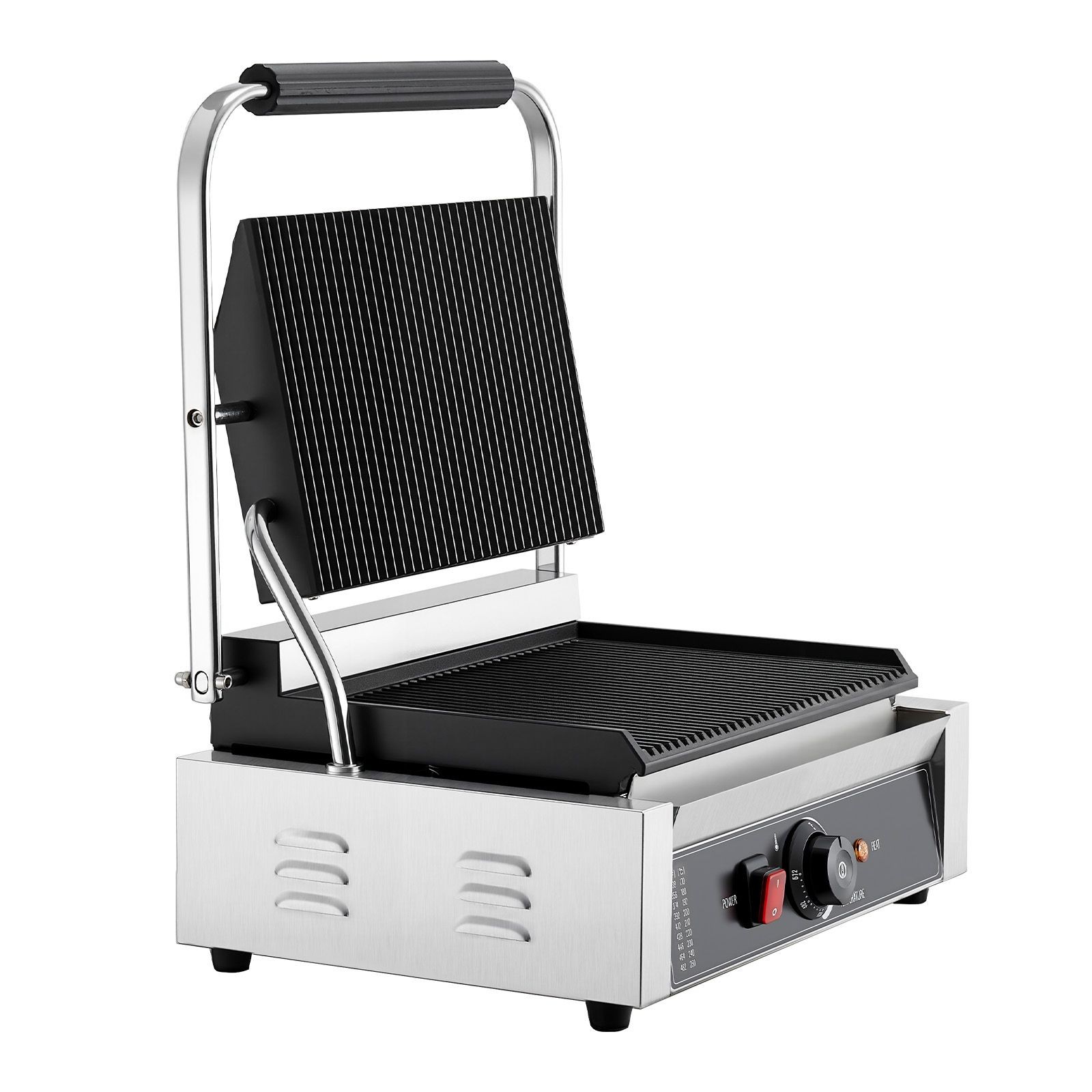 Electric Panini Grill, 1800W Sandwich Press with Temp Control, 13.5×9.3 in