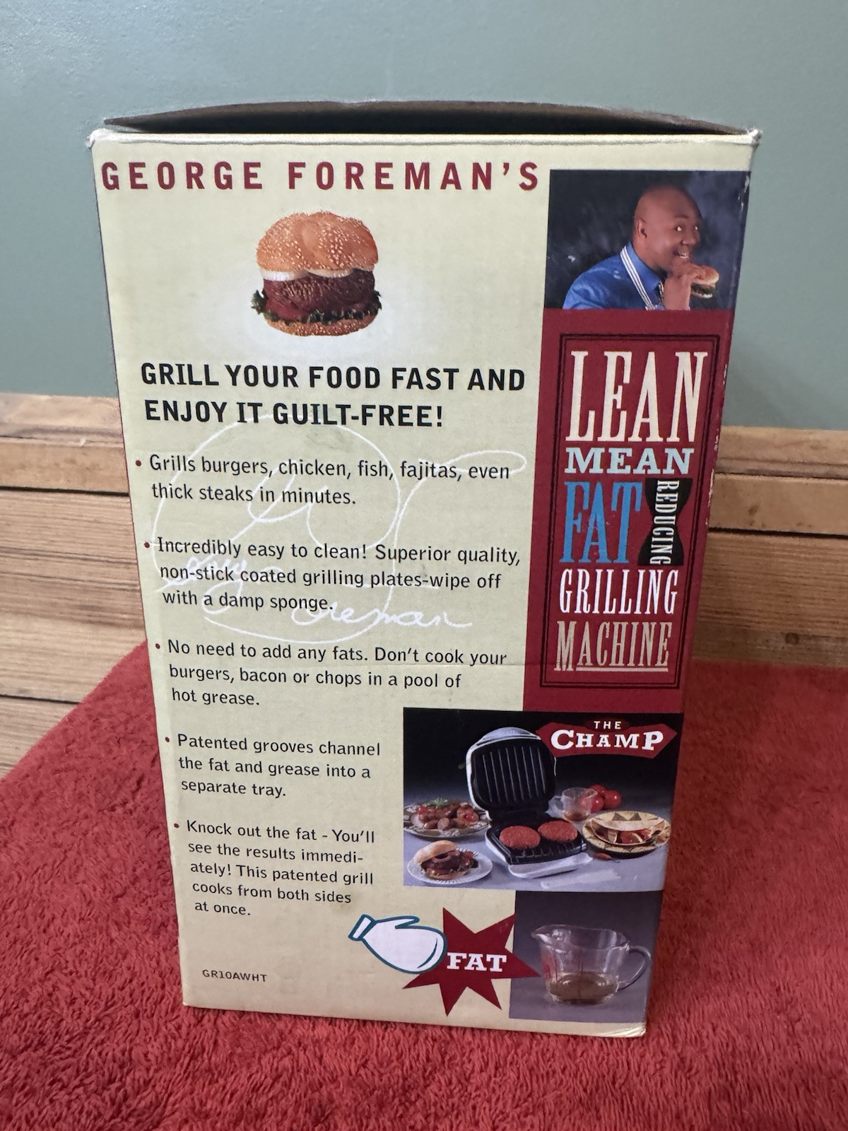 George Foreman Grill Lean Mean Fat Reducing Grilling Machine GR10A White
