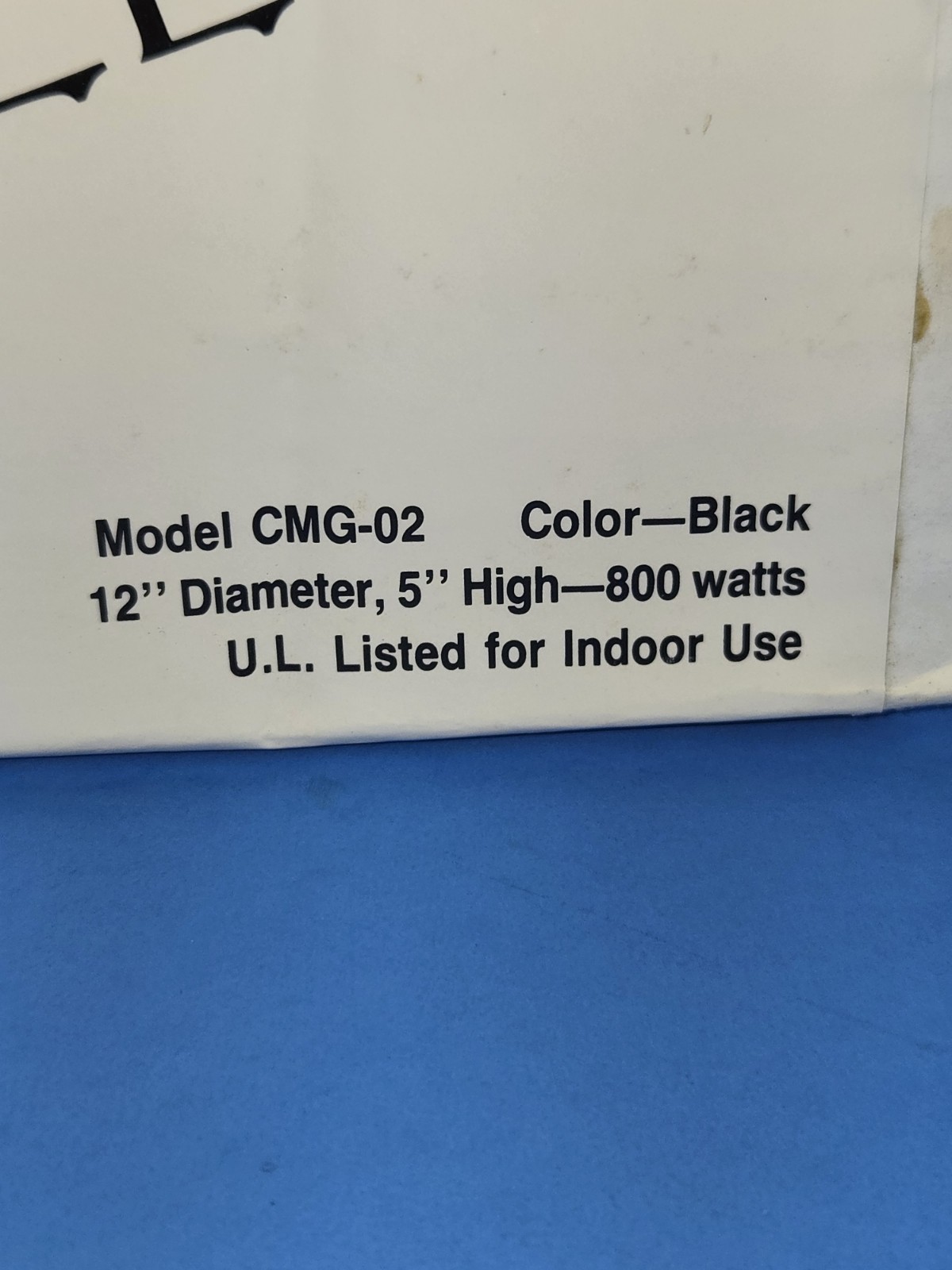 Contempra Electric Indoor Bistro Grill Black CMG- 02 NOS!!